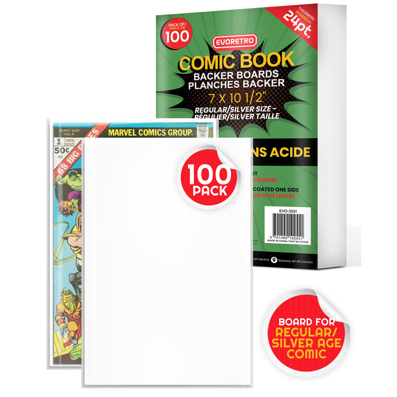Silver Age Comic Backer Board 24PT - Acid-Free Cardboard Backing for Comic Book Protection | Perfect for Collectors, Storage & Display