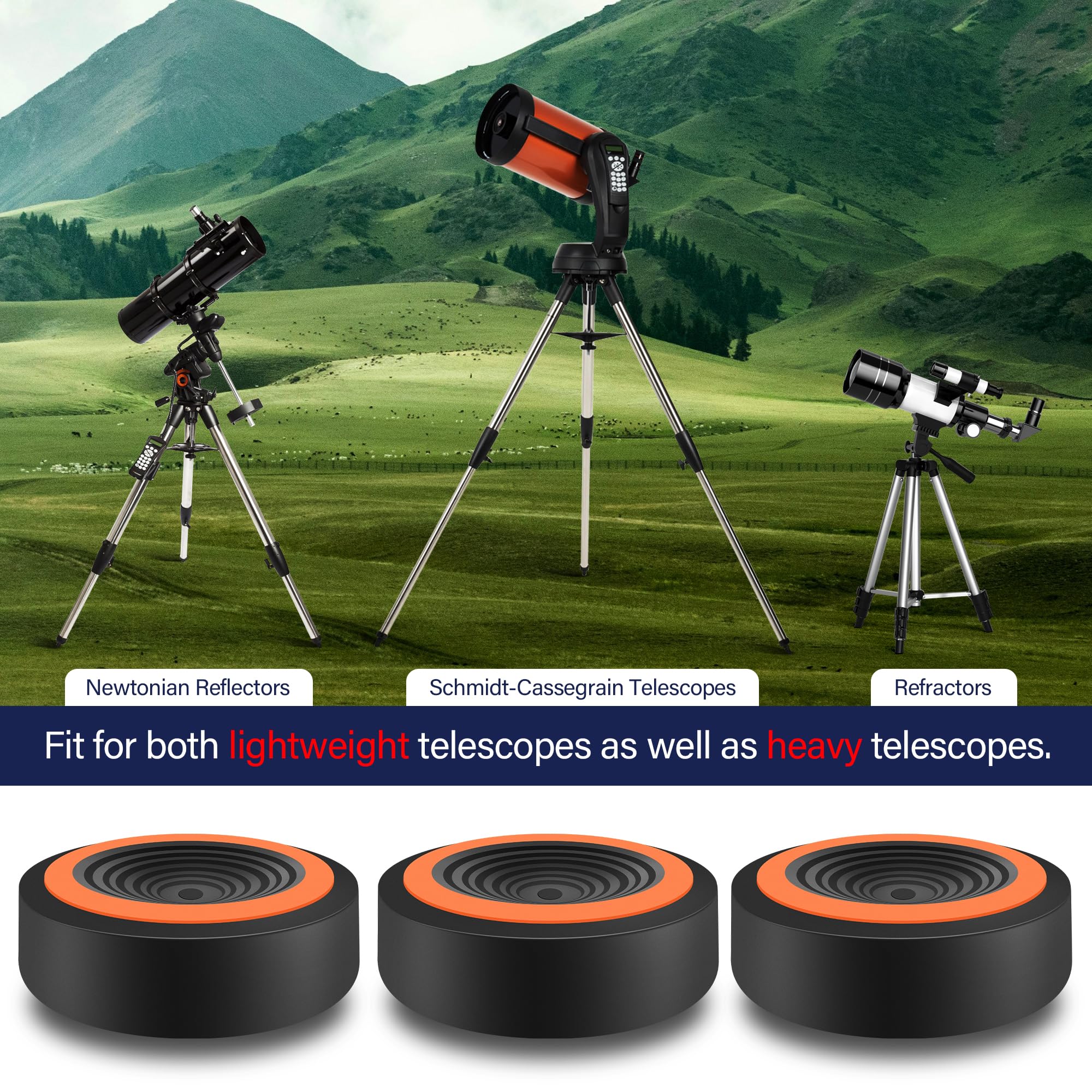 Astromania Anti-Vibration Pads for Telescope Mounts - Reduce Shaking for Clear Stargazing | Perfect for Astronomy Enthusiasts & Backyard Observing