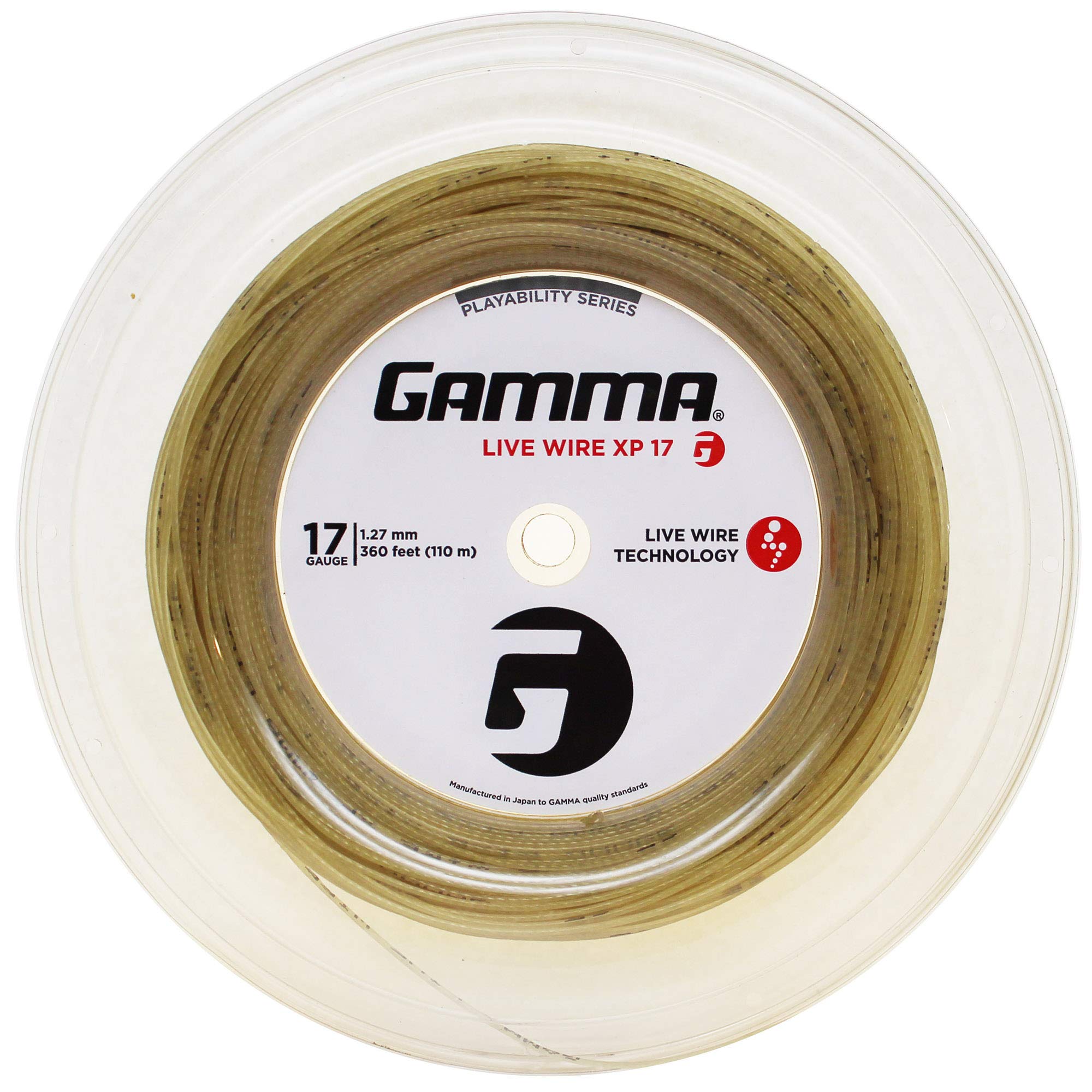 Gamma Sports Live Wire 17g Tennis String Reel - Natural Gut for Power & Control | Perfect for Competitive Players & Stringing Professionals
