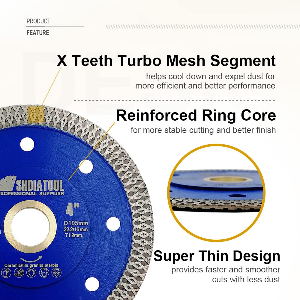 14 Inch Diamond Saw Blade for Cutting Porcelain Tile, Ceramic, Granite, Marble & Brick - Premium Wet/Dry Cutting Tool for Construction, Masonry & DIY Projects