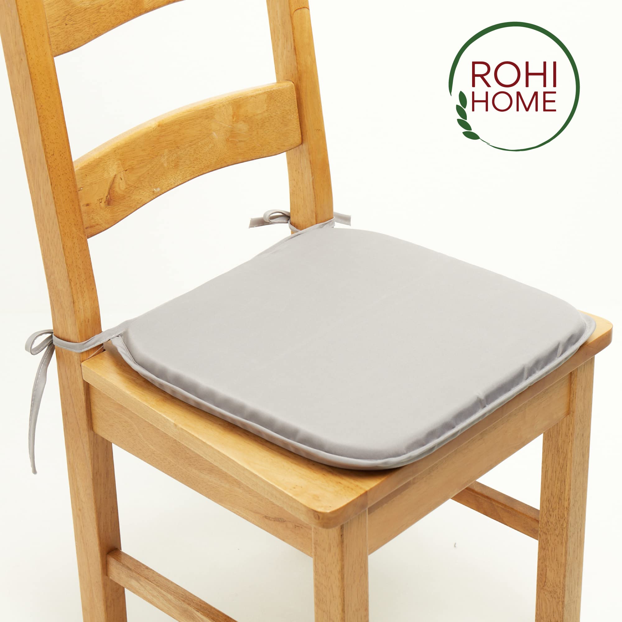 Premium 36x36 Inch Rohi Garden Seat Cushions Set of 4 - Waterproof Outdoor/Indoor Chair Pads for Dining, Kitchen, Patio & Garden Chairs - Comfortable Plain Grey Cushions (Pack of 4) - Perfect for BBQs, Picnics & Outdoor Entertaining
