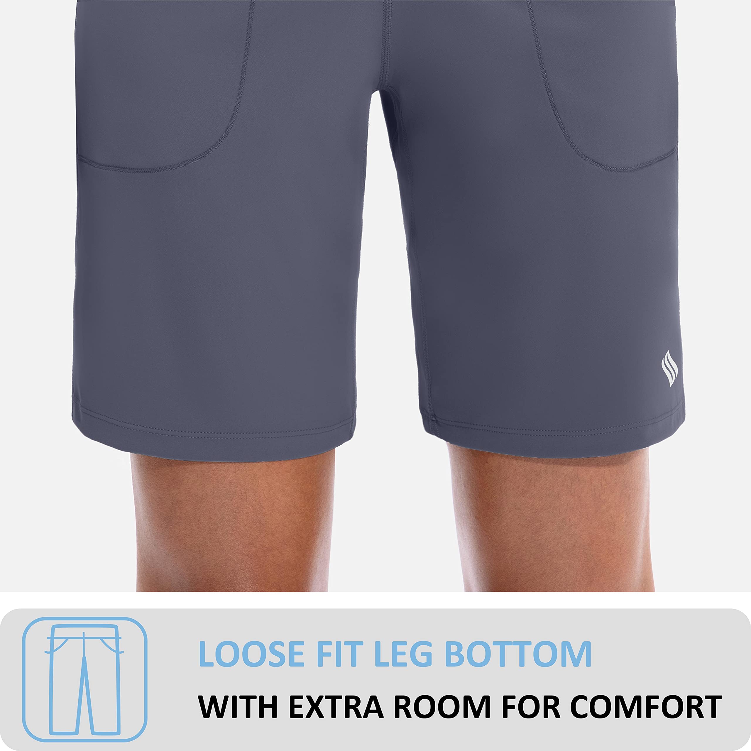 **SANTINY Women's High Waisted Bermuda Shorts with Zipper Pockets – Athletic Running & Workout Shorts for Gym, Yoga, and Casual Wear**