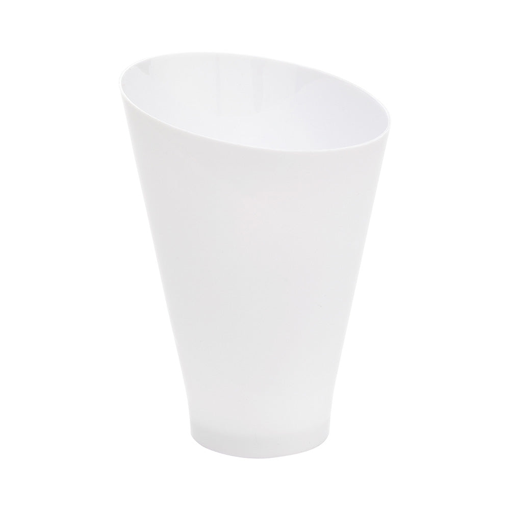 7 oz Round White Plastic Incline Glass - 3