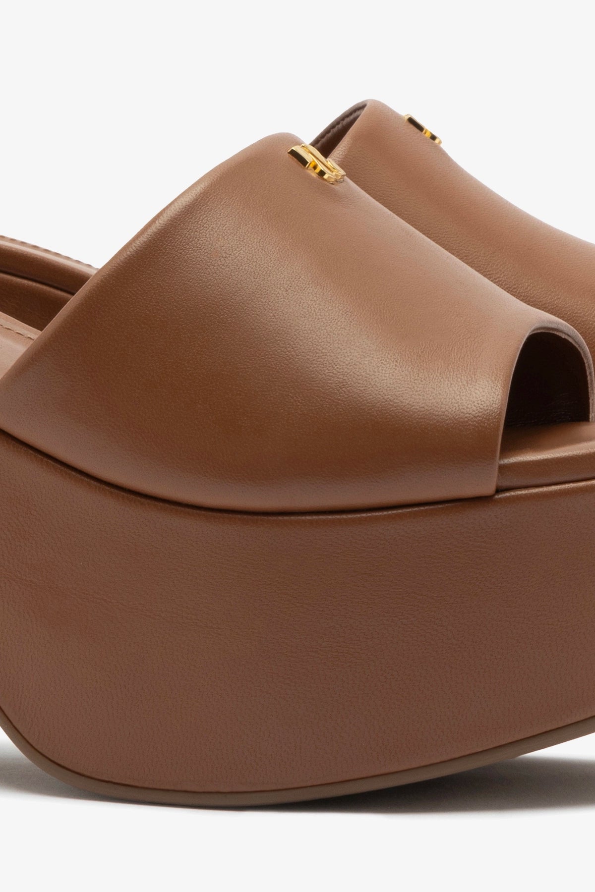 Premium Miso Platform Mule Shoes in Caramel Leather - Comfortable Women's Slip-On Loafers for Office, Casual Wear & Everyday Outfits