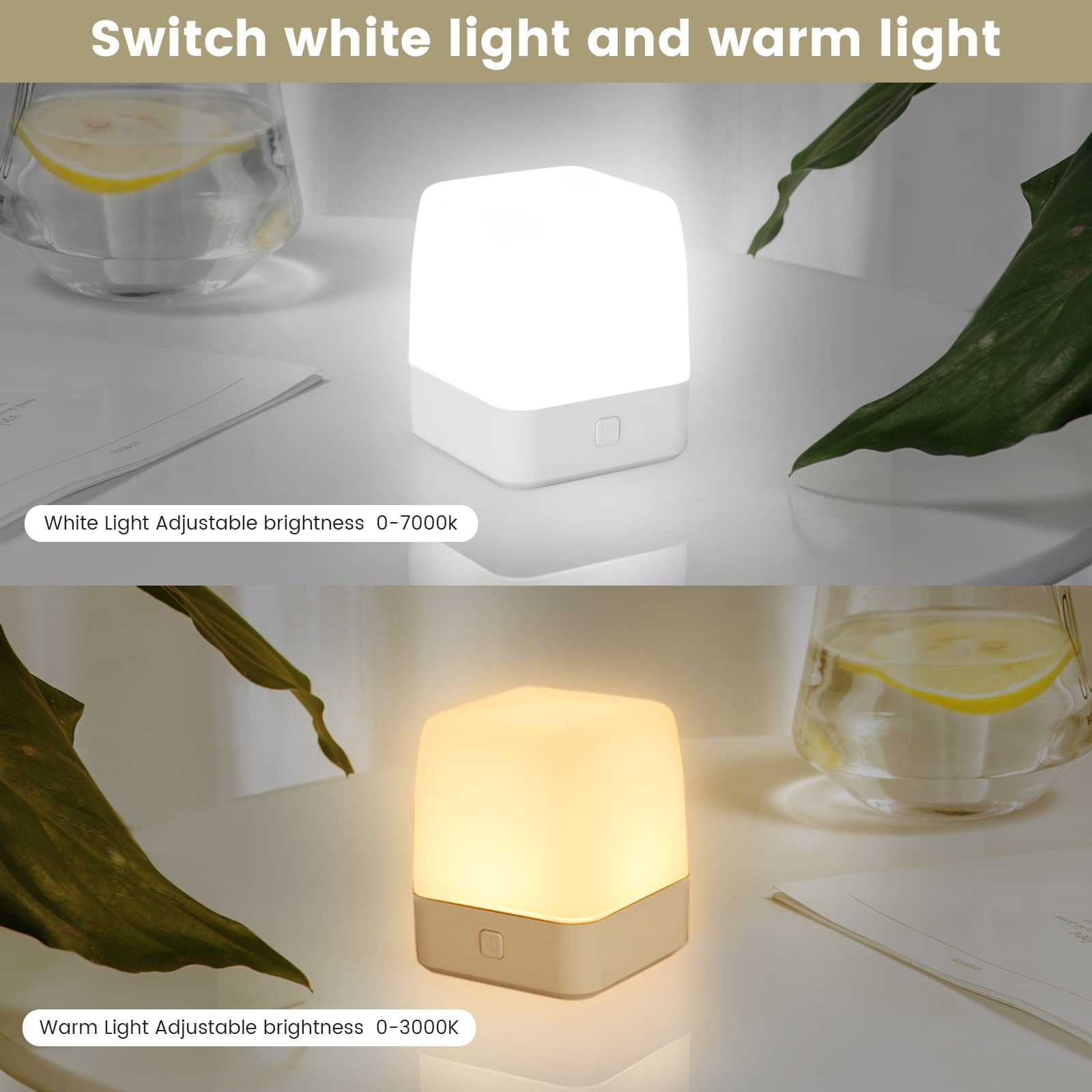 LED Night Light for Kids & Babies - Dimmable Touch Control Nursery Lamp, Rechargeable Portable Bedside Light with Memory Function - Perfect for Breastfeeding, Bedroom, Nursery & Travel Use
