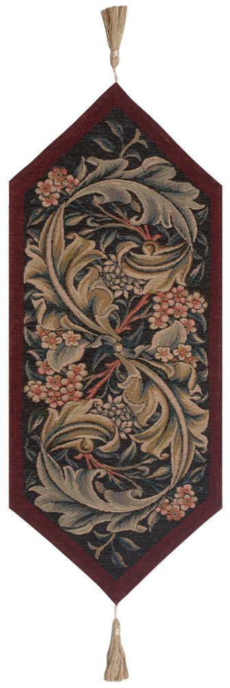 William Morris Red Large French Tapestry Table Runner - 14x71 Inch Cotton Dining Table Decor | Luxury Vintage Style Tablecloth for Formal Dinner, Wedding, Holiday Decor | Home Furnishings by Charlotte