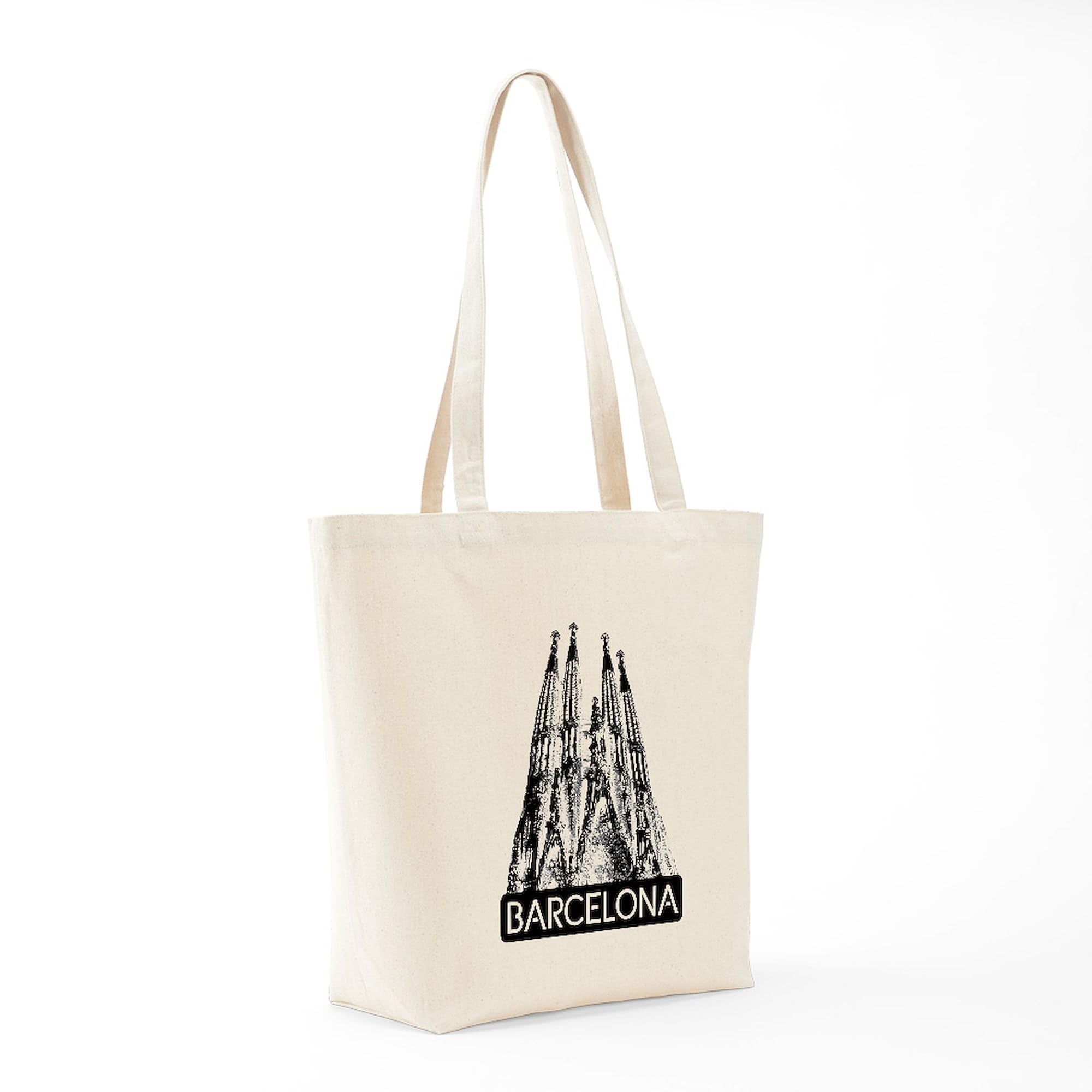 Barcelona Sagrada Familia Canvas Tote Bag - Reusable Natural Shopping Bag for Groceries, Beach & Travel | Eco-Friendly Gift Idea