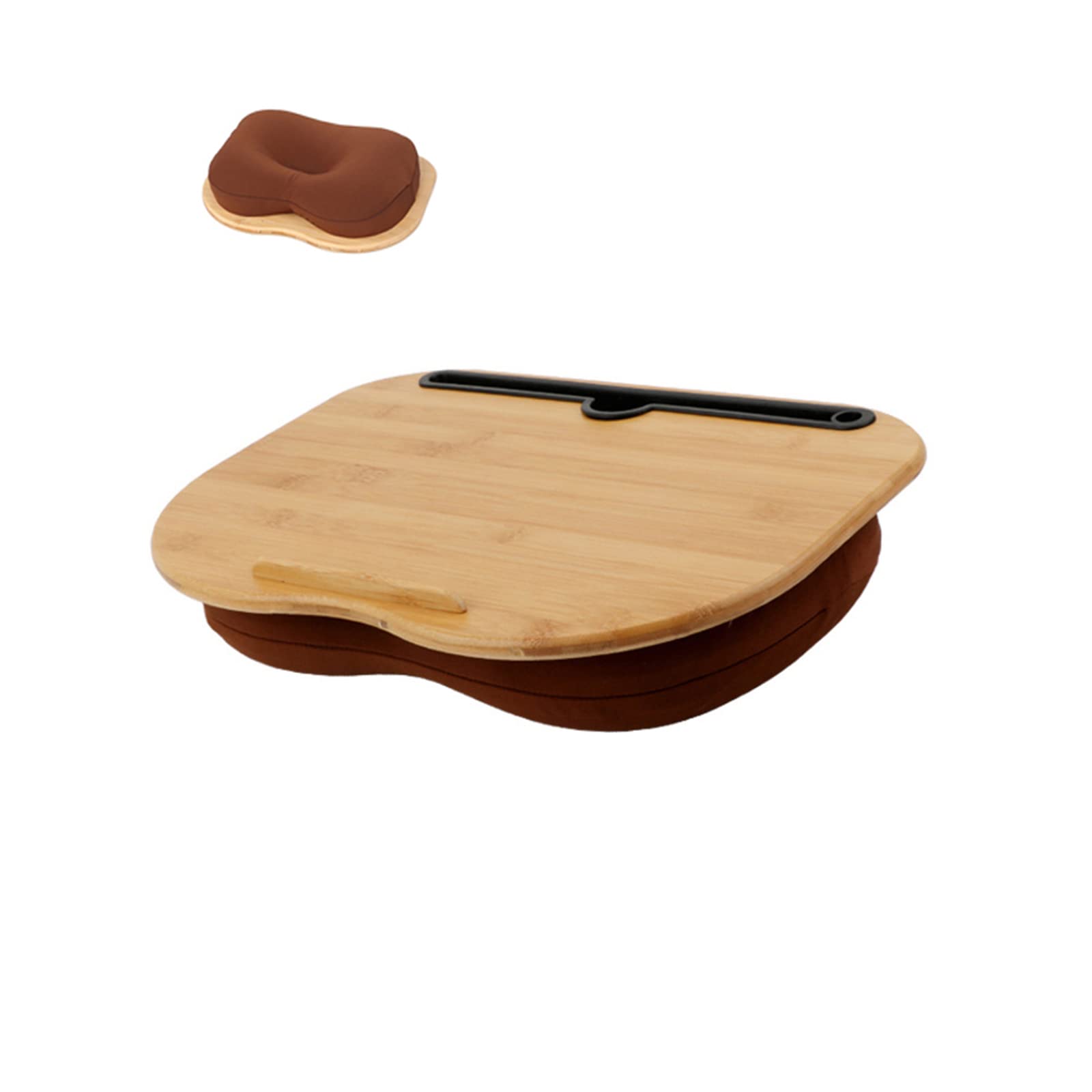 SUMISKY Bamboo Lap Desk with Cushion - Portable Laptop Table for Bed, Sofa & Floor Use - Includes Phone Holder & Ergonomic Design for Home Office, Study & Travel