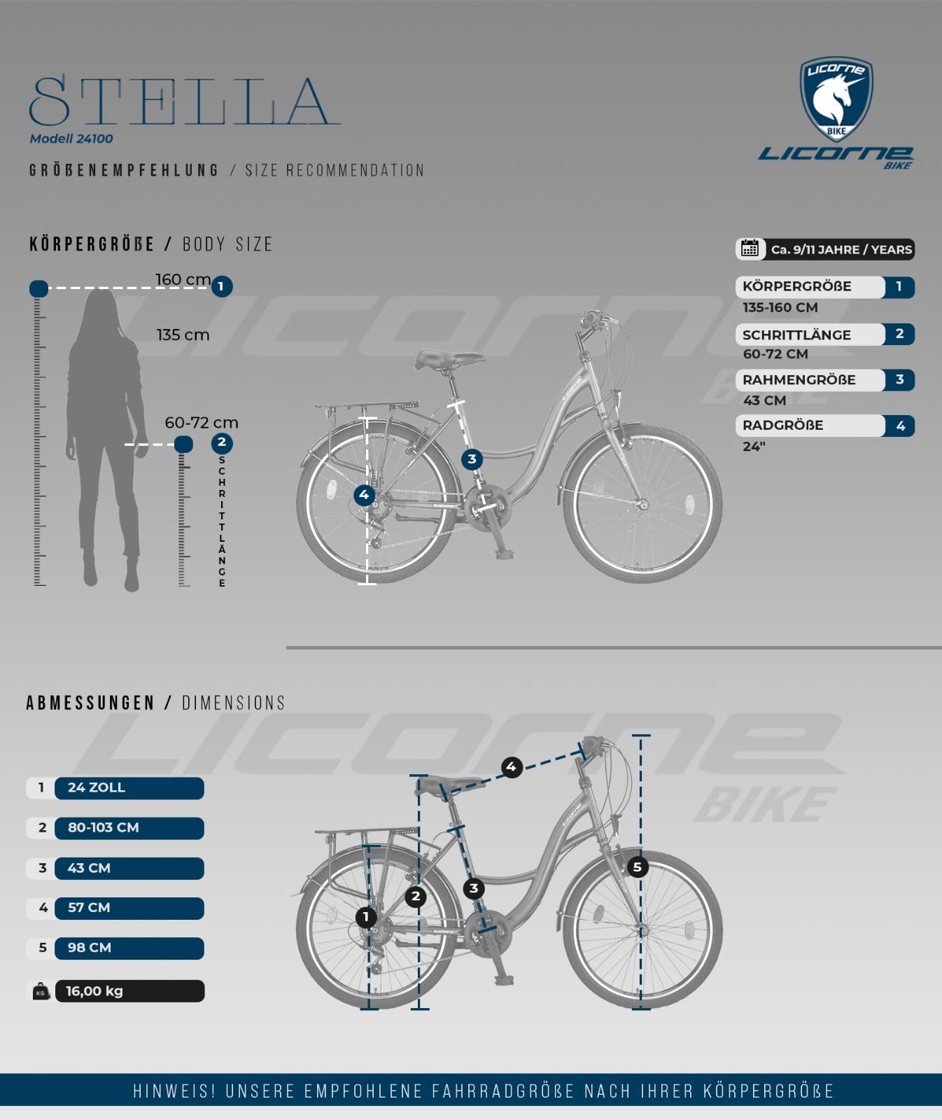 Stella Premium City Bike for Adults & Kids - 20, 24, 26, 28 Inch Unisex Dutch Bicycle with 21-Speed Gears (6-Speed for 20