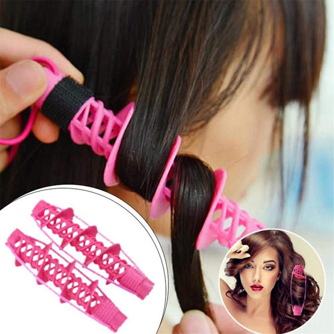 4Pcs Hair Rollers for Women & Girls - No Heat No Clip Spiral Curling DIY Tool, Salon Hairdressing Styling Rods for Soft Natural Curls - Perfect for Home Use, Parties & Special Occasions