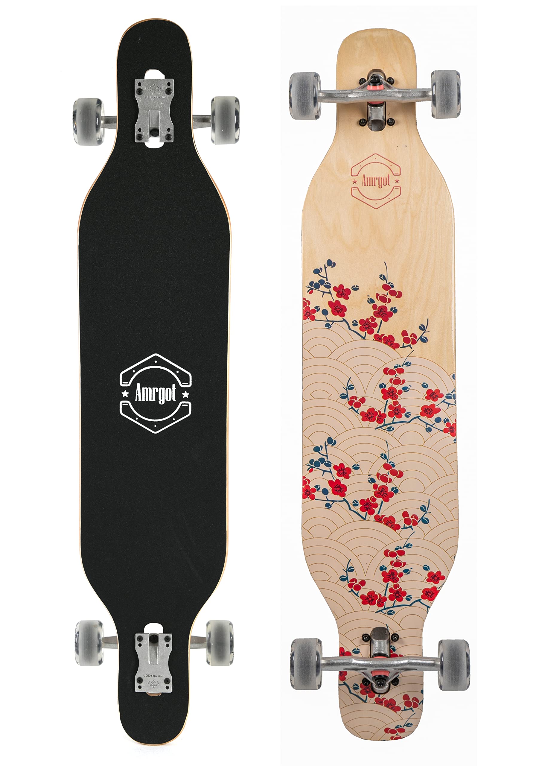Amrgot 42-Inch Drop Through Longboard - Professional Concave Cruiser Deck for Adults & Teens | Perfect for Commuting, Downhill Riding & Campus Transportation