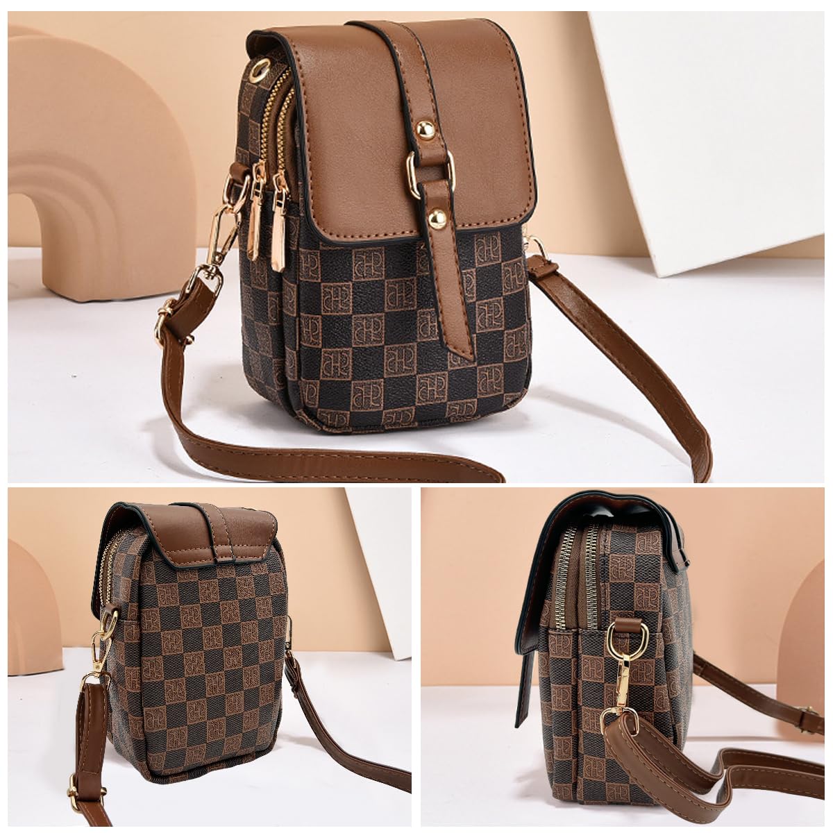 PALAY® Women's Stylish PU Leather Crossbody Sling Bag - Phone Holder Wallet Purse with Pocket - Perfect Mini Shoulder Bag for Mother's Day Gift, Daily Use, Travel & Shopping