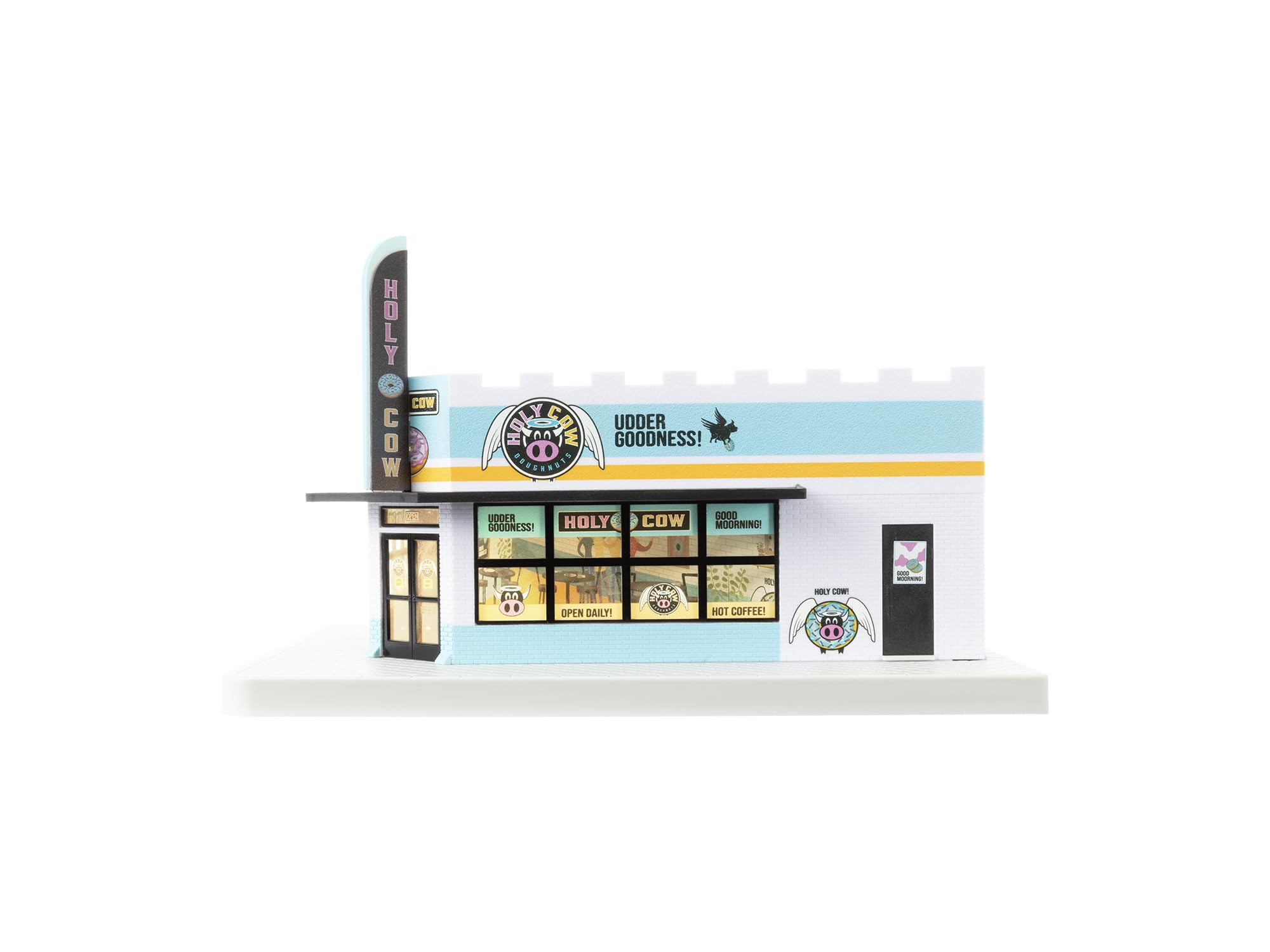 Lionel O Gauge Holy Cow Plug-Expand-Play Donuts & Coffee Shop Model Train Accessory - Perfect for Train Layouts, Collectors & Holiday Displays