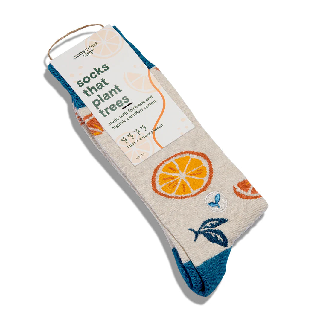 Conscious Step Eco-Friendly Socks - Plant Trees with Every Purchase | Orange Color | Perfect for Hiking, Running & Everyday Wear