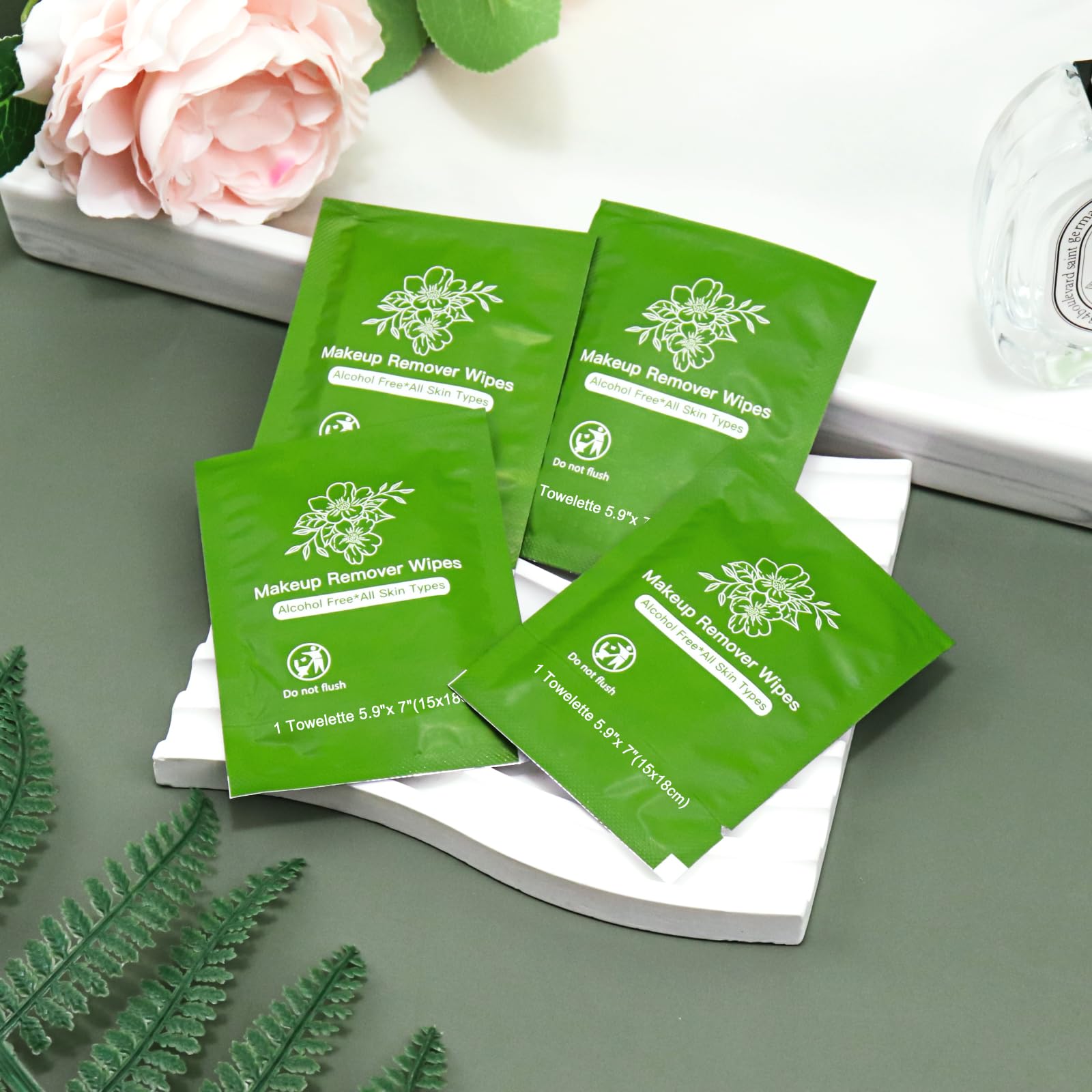 Bulk Individually Wrapped Makeup Remover Wipes | 100 Count Gentle Facial Cleansing Wipes for Mascara & Lipstick | Travel-Friendly, Hypoallergenic | Perfect for Hotels, Gym & On-The-Go Use