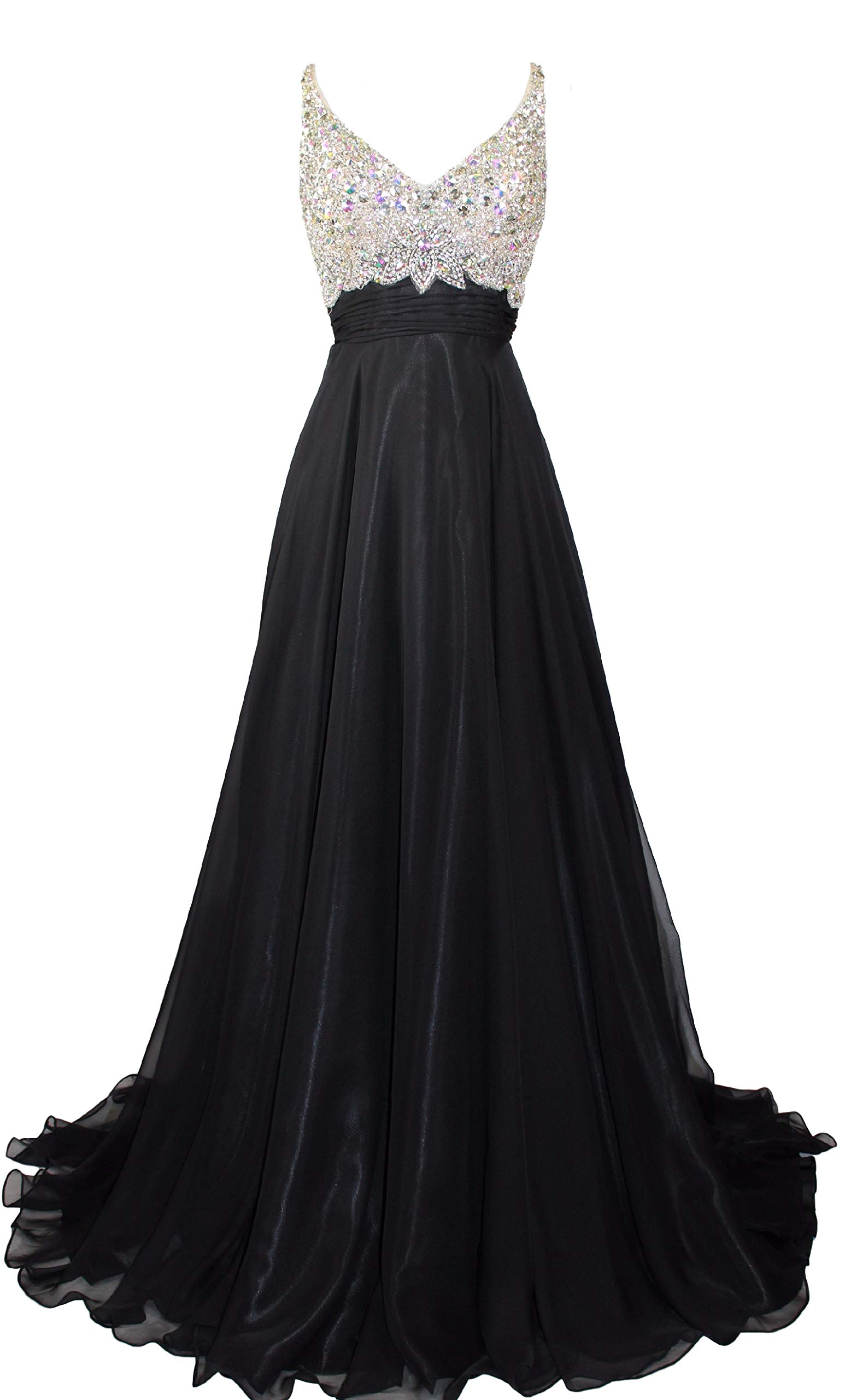 Elegant Meier Women's Rhinestone A-Line Chiffon Prom Dress - Perfect for Formal Dances, Evening Parties & Special Occasions