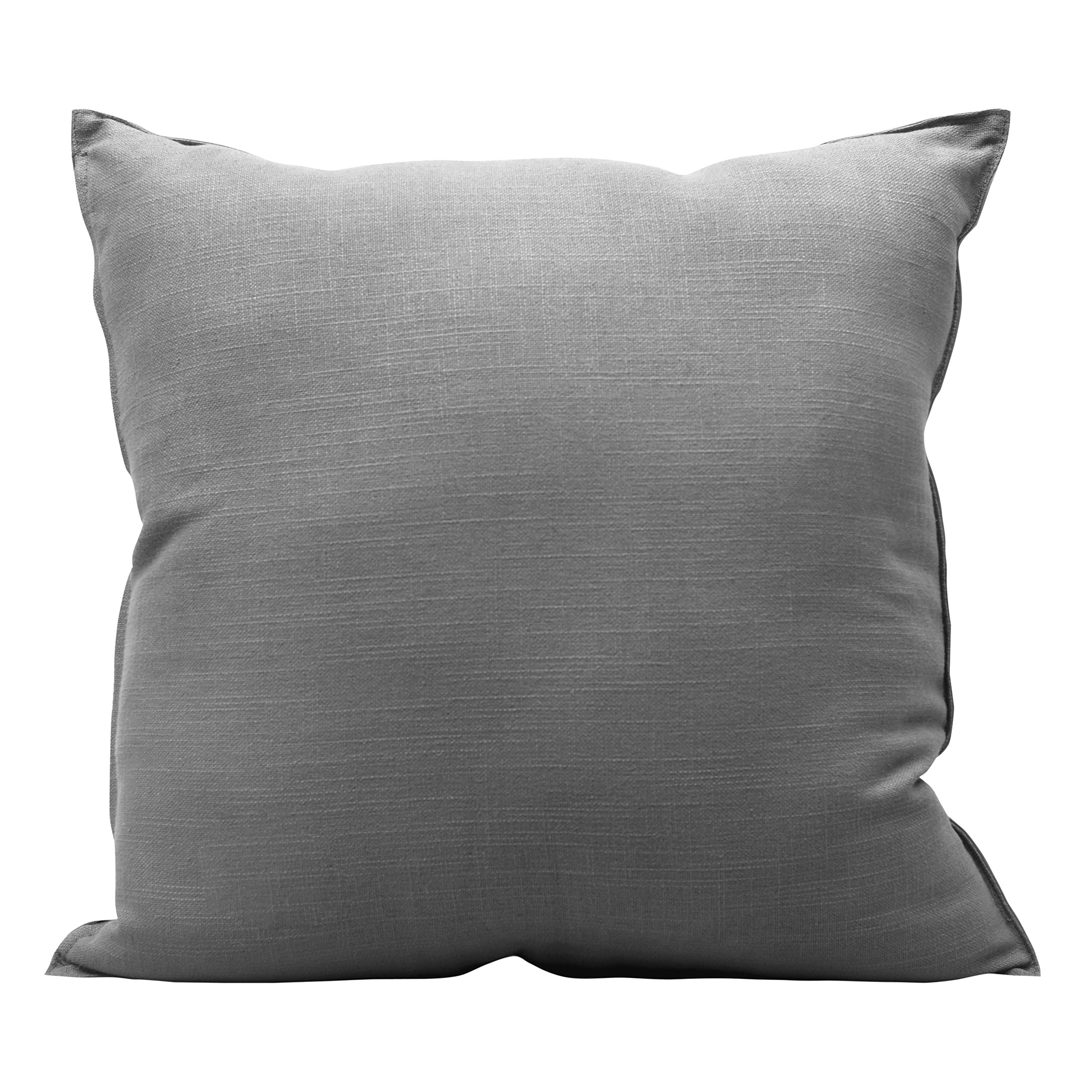 Genuine Leather Geometric Studded Throw Pillow 20x20 Inch - Solid Gray Modern Western Style Decorative Cushion for Sofa, Bed, Living Room & Home Decor