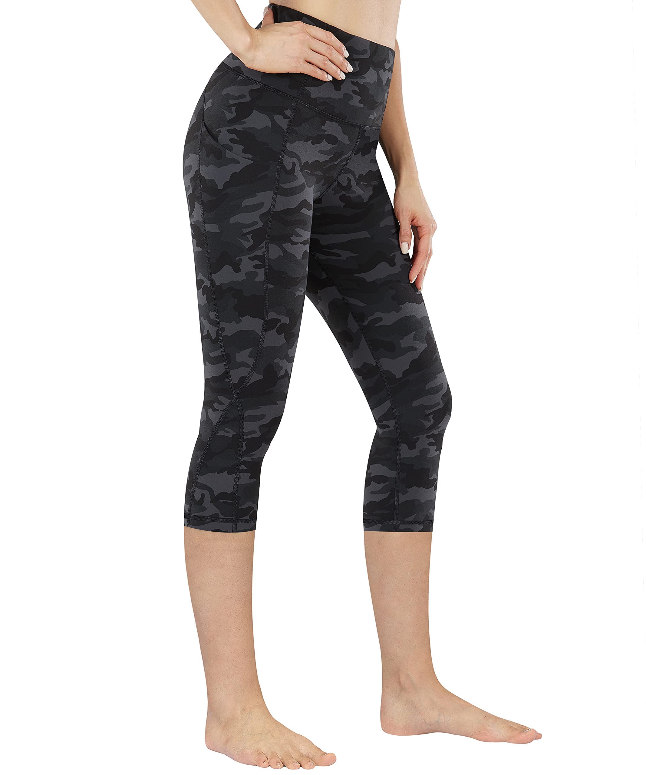 PHISOCKAT 2 Pack High Waist Yoga Pants with Pockets - Tummy Control Workout Leggings for Women, 4-Way Stretch Athletic Pants for Running, Gym & Lounge