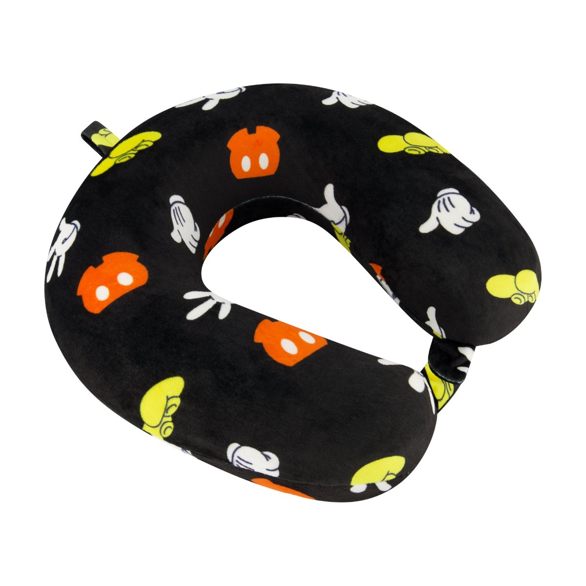 Disney Mickey Mouse Memory Foam Travel Pillow with All-Over Icons - Comfortable Neck Support for Airplane, Car, Office & Home Use