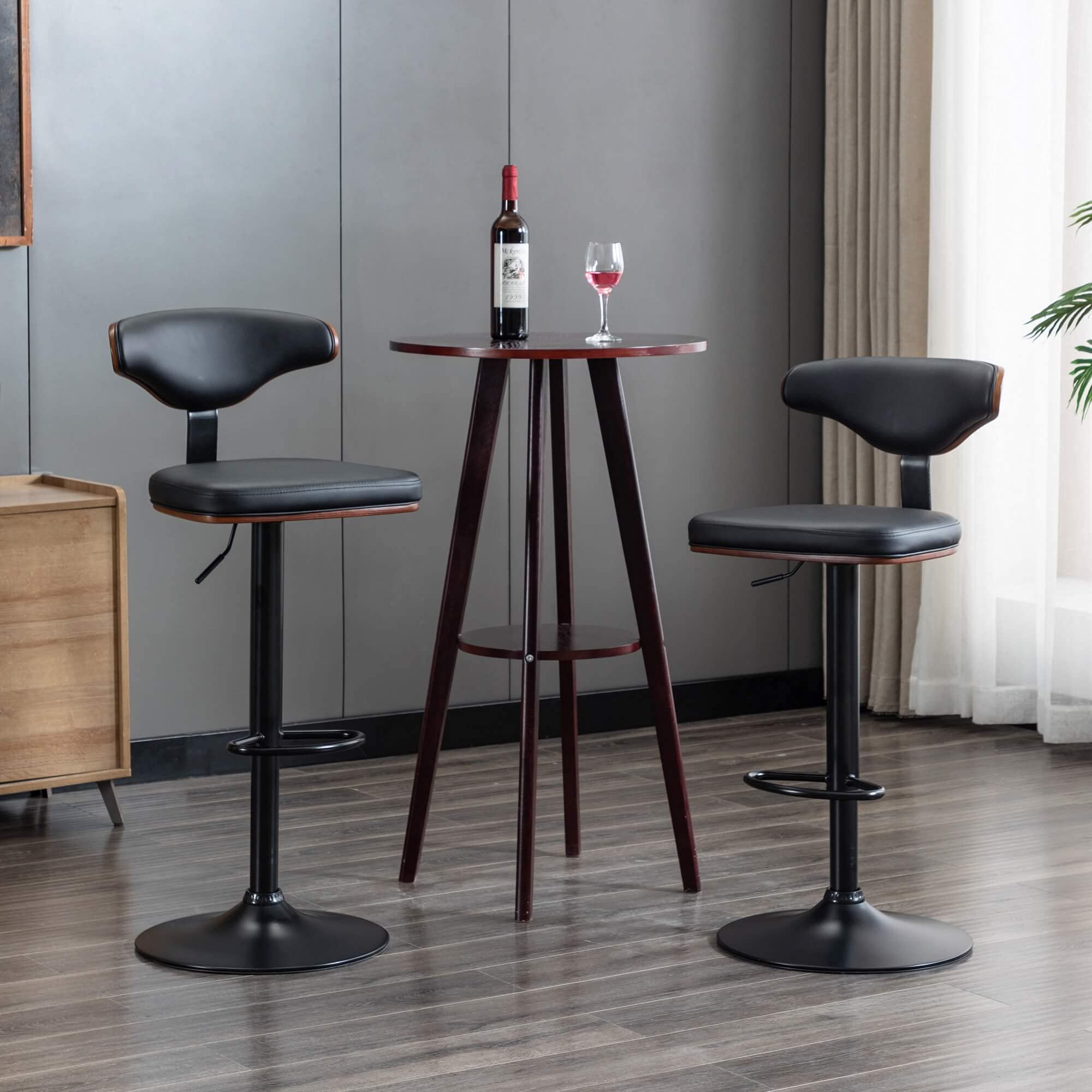 Premium Adjustable Height Bar Stools with 360° Swivel - Modern Ergonomic Design for Kitchen Counter, Home Bar, Office & Dining (Set of 2) - Perfect for Entertaining, Breakfast Nooks & Small Spaces