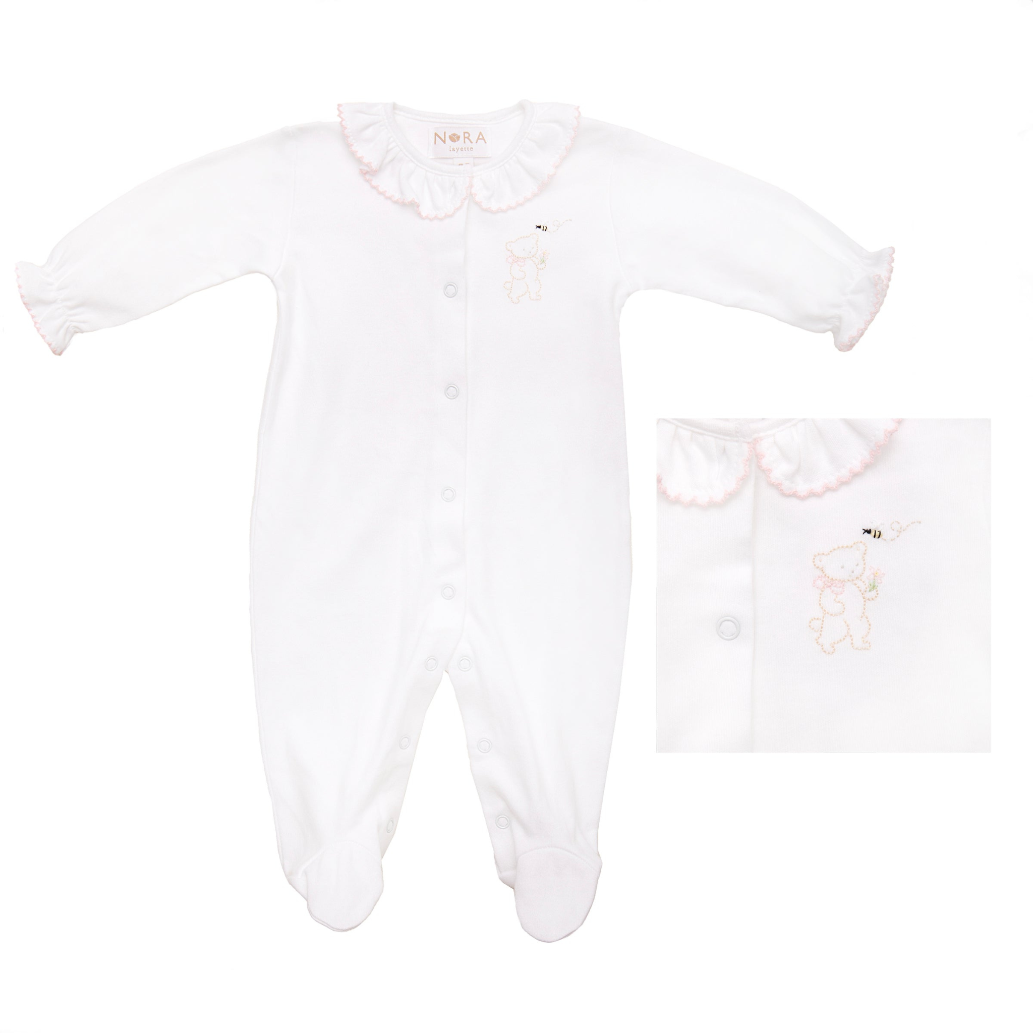 Soft Cotton Knit Baby Teddy Bear Footie Pajamas - Cozy & Cute Sleepwear for Infants & Toddlers - Perfect for Bedtime, Lounging & Photo Shoots