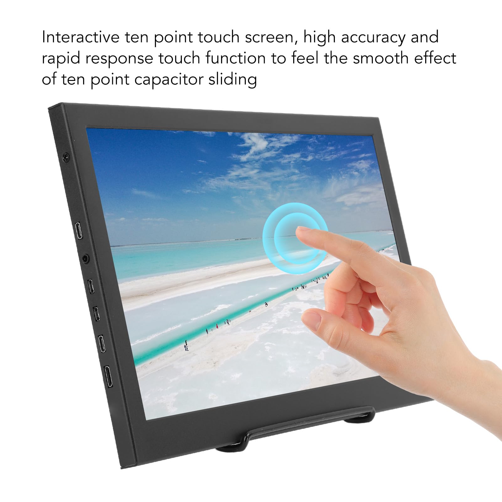 KIMISS 13.3 Inch 1080P Portable Monitor with 60Hz Refresh Rate, 72% sRGB IPS Screen - USB-C External Display for Laptop, Gaming & Work - Dual Built-in Speakers | Perfect for Travel, Home Office & Multi-Tasking