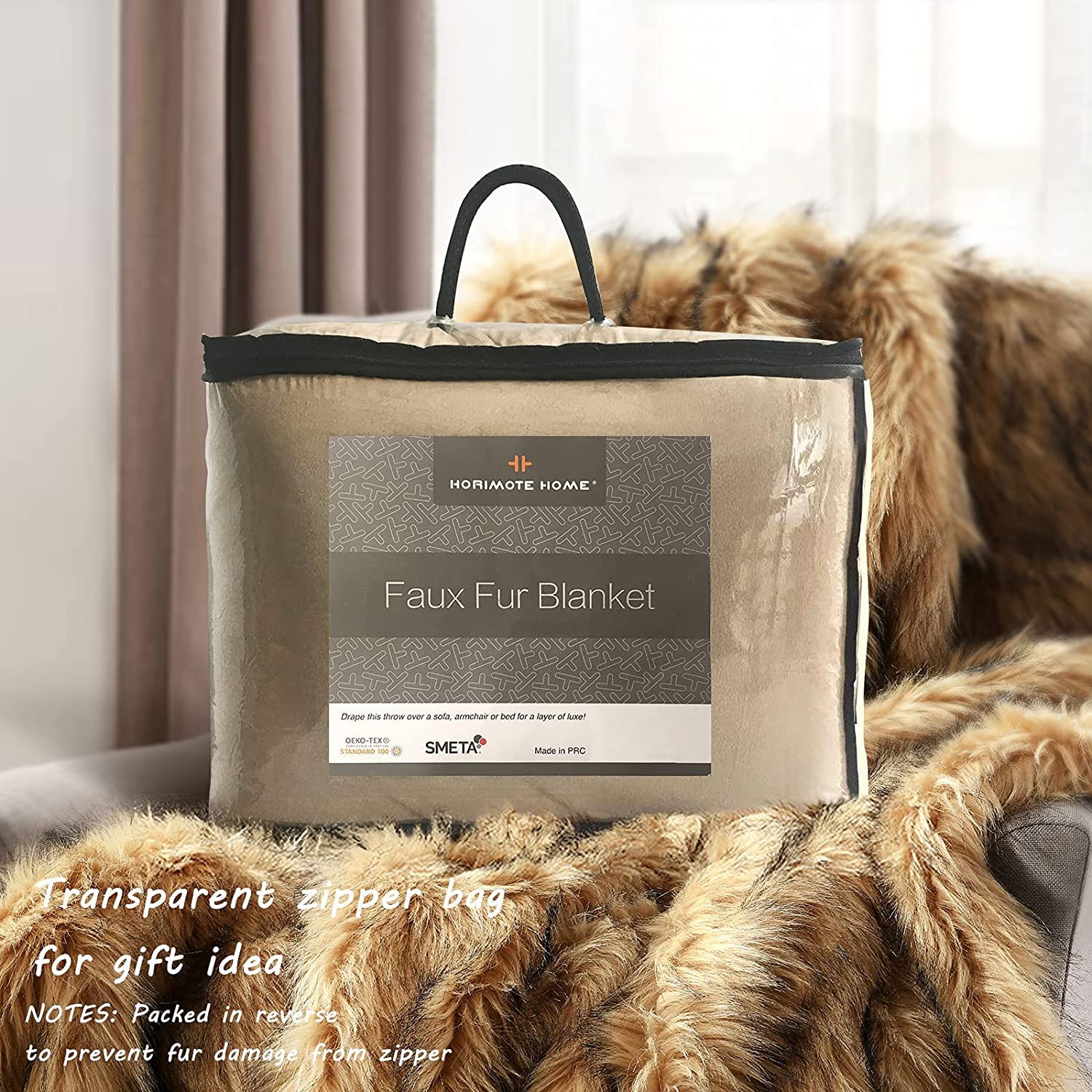 Luxury Plush Faux Fur Blanket - Queen Size 90