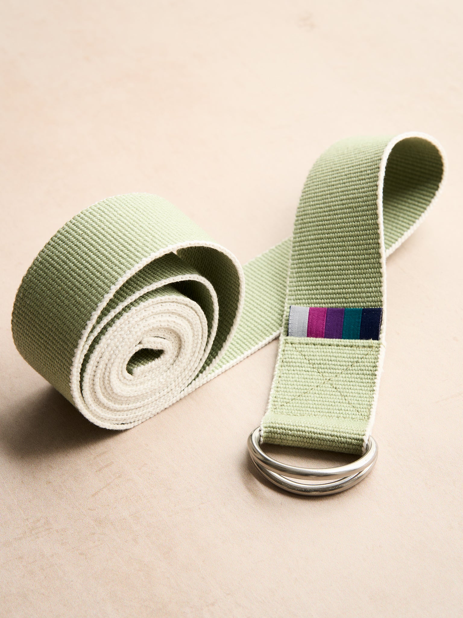 Yogamatters Organic Cotton Chambray D-Ring Yoga Belt for Stretching, Flexibility & Yoga Poses - Perfect for Home Practice & Studio Sessions