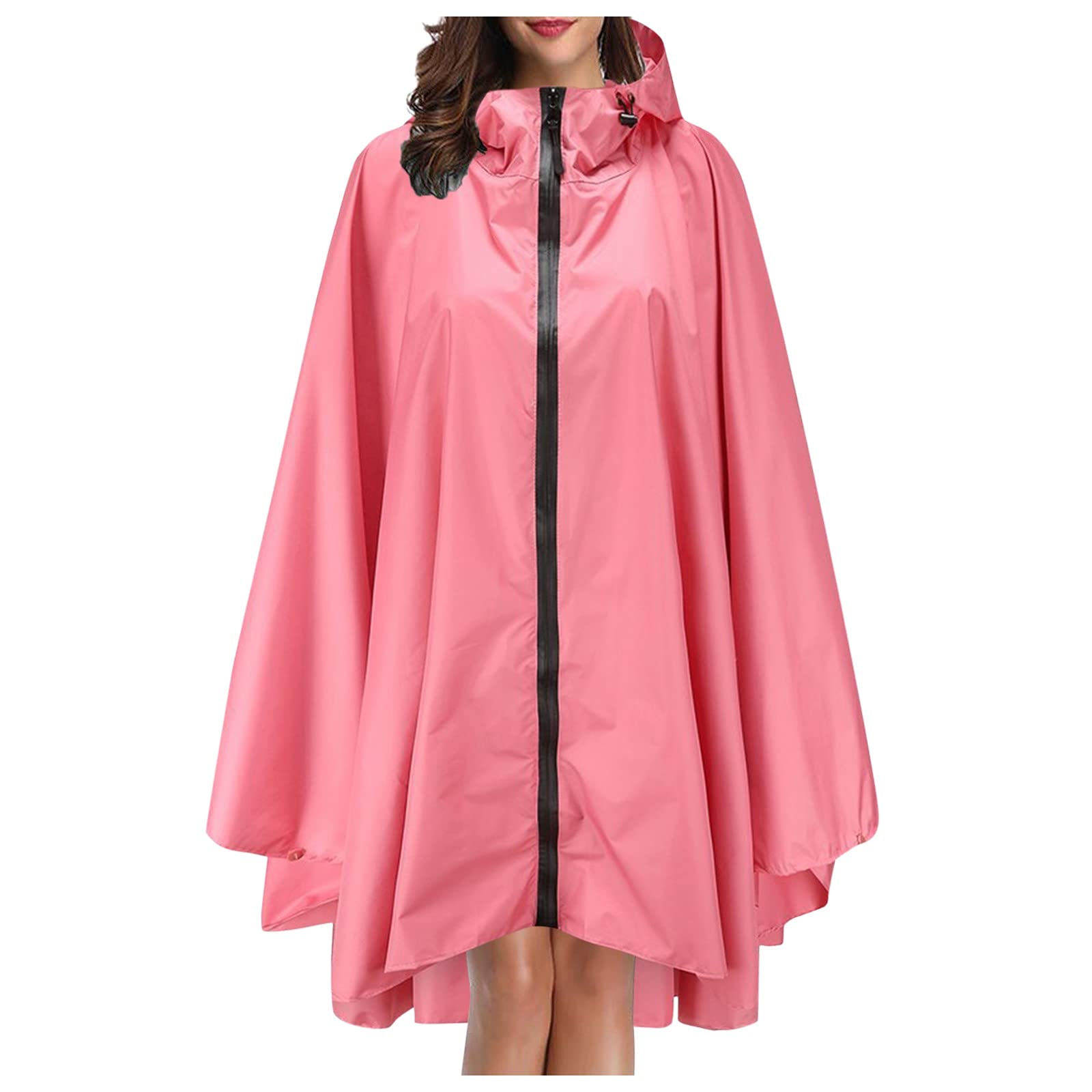 Waterproof Hooded Rain Jacket for Men & Women - Lightweight Outdoor Windbreaker with Adjustable Hood - Perfect for Hiking, Camping, and Commuting | Backpack Umbrella & Pool Umbrella Compatible