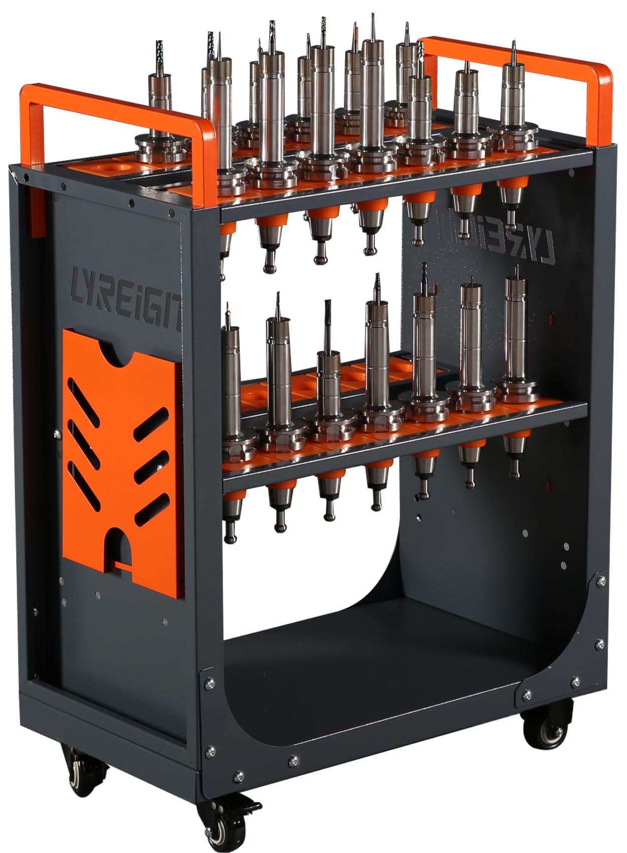 2023 New Model CAT40 Cart-28 Cap CNC Tool Transfer Cart with Wheels | Heavy Duty CNC Rolling Carts & Tool Holders | Perfect for CNC Machine Shop, Factory, Warehouse & Garage Storage | Durable Workshop Equipment for Industrial Use