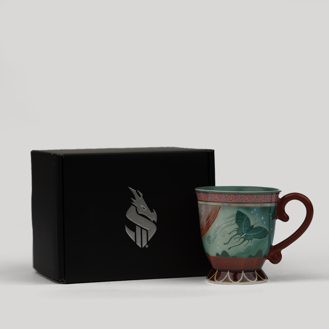Premium Emerald Green Ceramic Tea Cup - Handcrafted Porcelain Tea Mug for Hot & Cold Drinks - Perfect for Home, Office, or Gift Giving