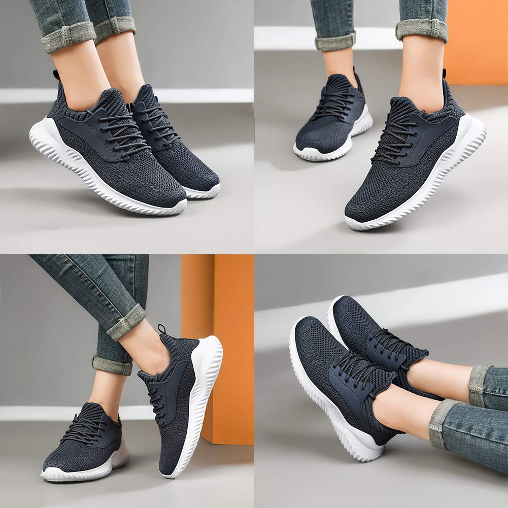 Akk Women's Slip-On Walking Shoes - Lightweight Memory Foam Running Sneakers for Tennis, Gym, Workout | Indoor & Outdoor Comfort for Walking, Jogging, Fitness Training