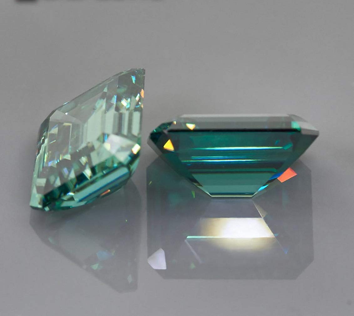 5.00CT Loose Green Moissanite Gemstone - VVS1 Clarity Emerald Cut Brilliant for Vintage Rings, Jewelry Making, Pendants, Earrings & Necklaces | Perfect for Engagement Rings, Wedding Bands & Luxury Watches