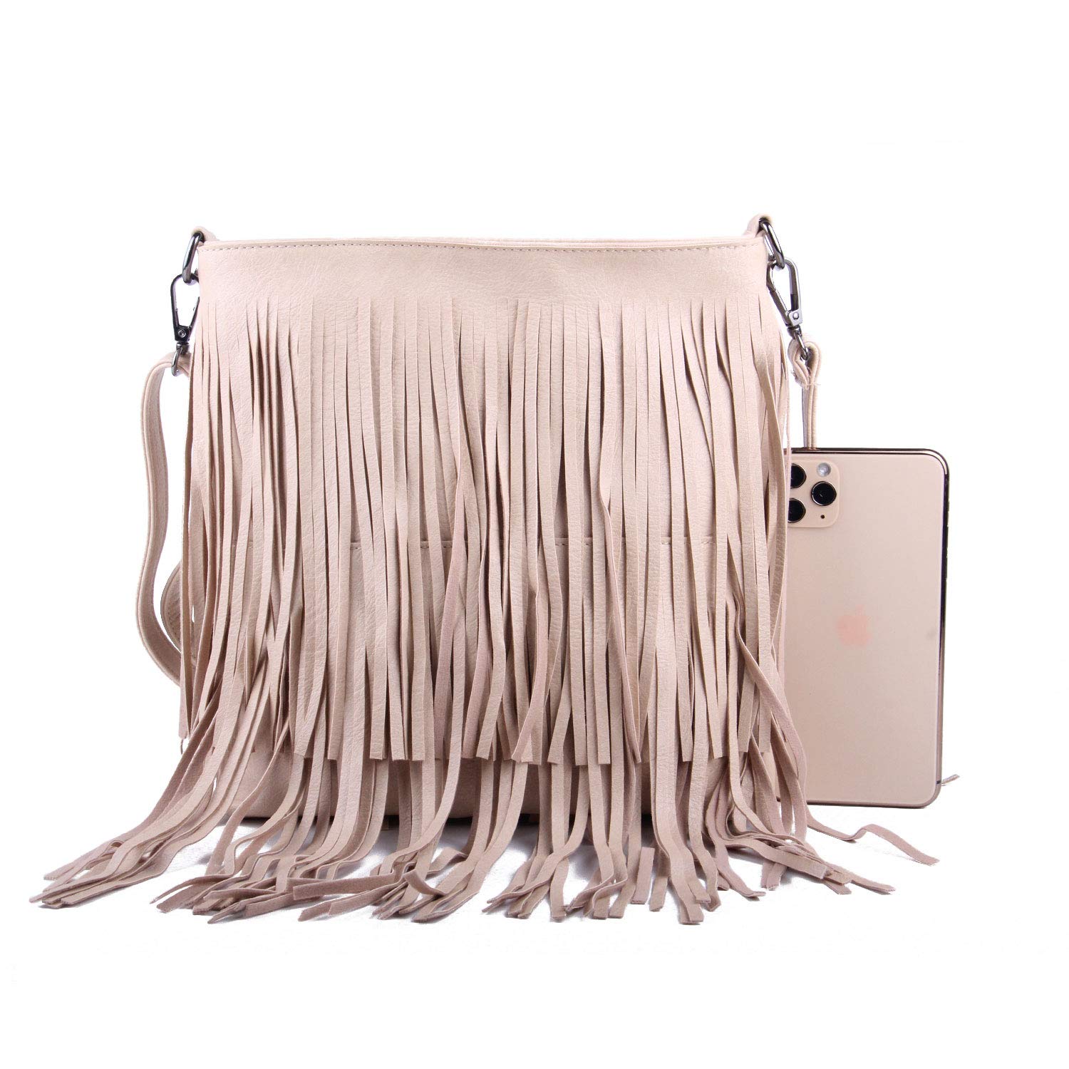Lanpet Women's Fringe Tassel Crossbody Bag - Stylish Shoulder Purse for Casual Outings, Travel & Everyday Use