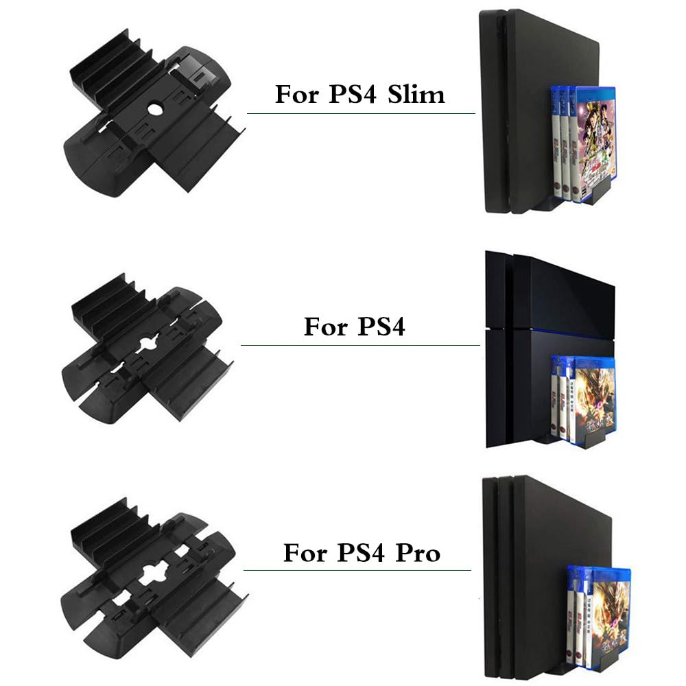 Universal Vertical Stand Holder for PlayStation 4, PS4 Slim & PS4 Pro - Console Stand with Game Storage | Perfect for Gaming Setup & Organized Storage