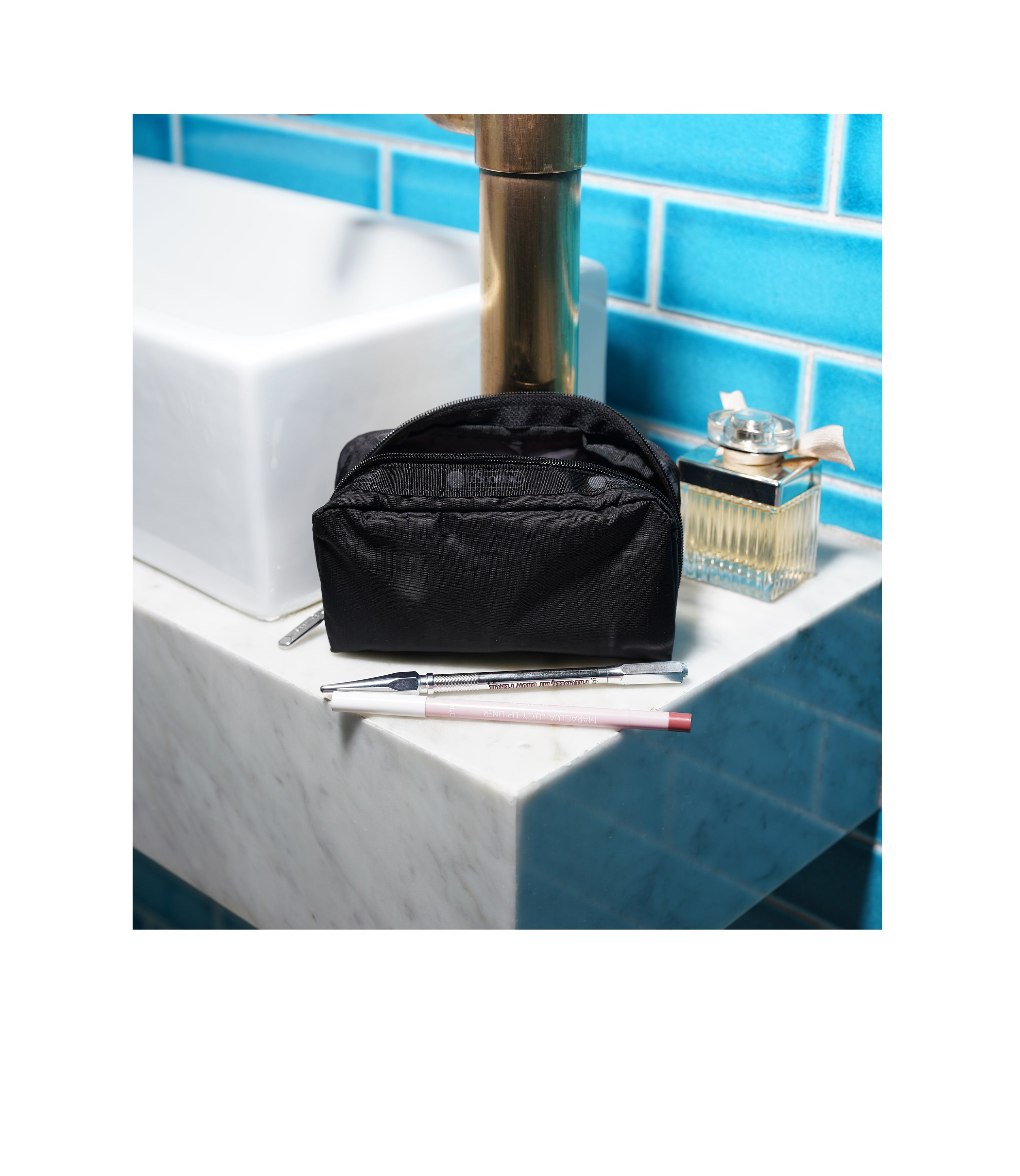 Premium Rectangular Cosmetic Organizer - Elegant Makeup Storage Box for Vanity, Travel & Bathroom Organization | Perfect for Brushes, Lipsticks & Skincare Products