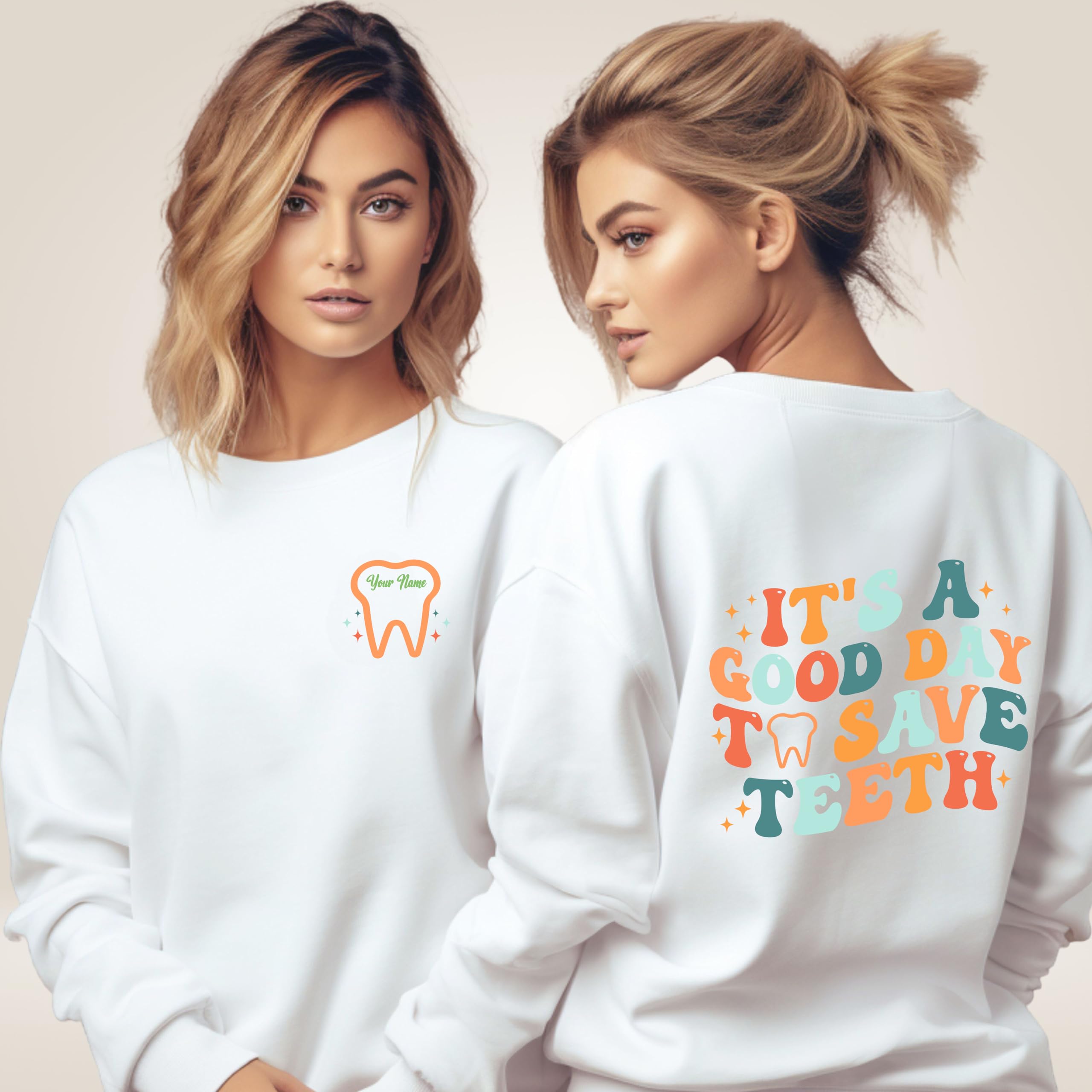 Save Teeth Sweatshirt - Personalized Dentist Gift, Dental Assistant & Hygienist Apparel - Comfortable Crewneck Sweater for Dental Professionals | Perfect for Clinics, Offices & Casual Wear