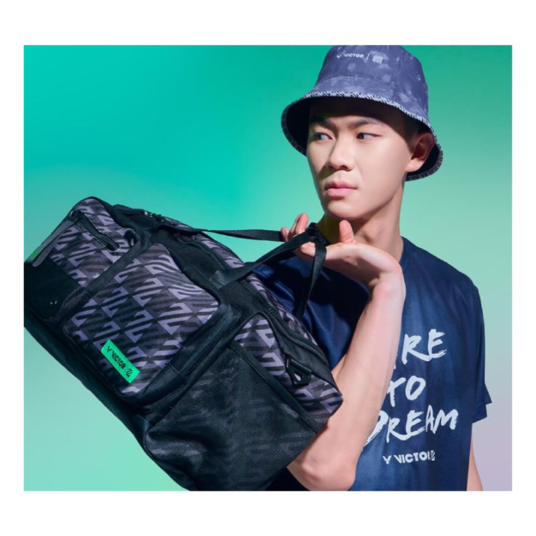 Victor BG5510LZJ Professional Badminton Racket Bag - Large Rectangular Tennis Badminton Gear Storage Case (Black) | Perfect for Tournaments, Training & Travel