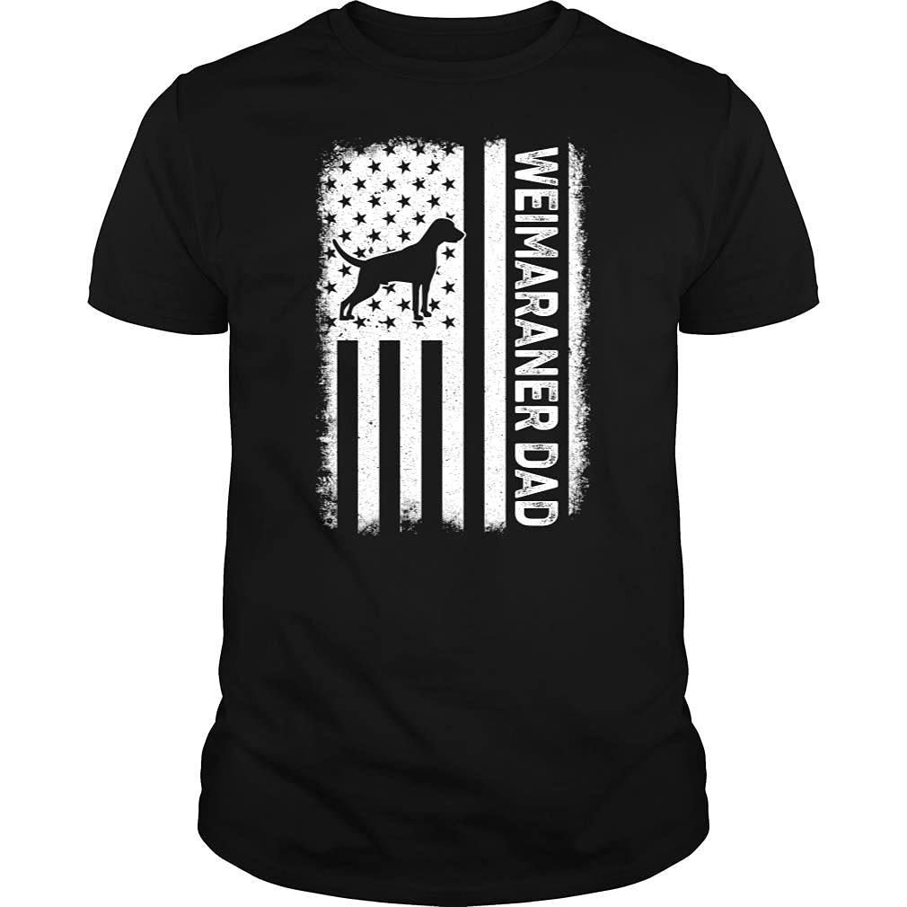 **Weimaraner Dad USA Flag T-Shirt - Unisex American Flag Graphic Tee for Dog Lovers - Perfect for Father's Day, Casual Wear & Patriotic Events**
