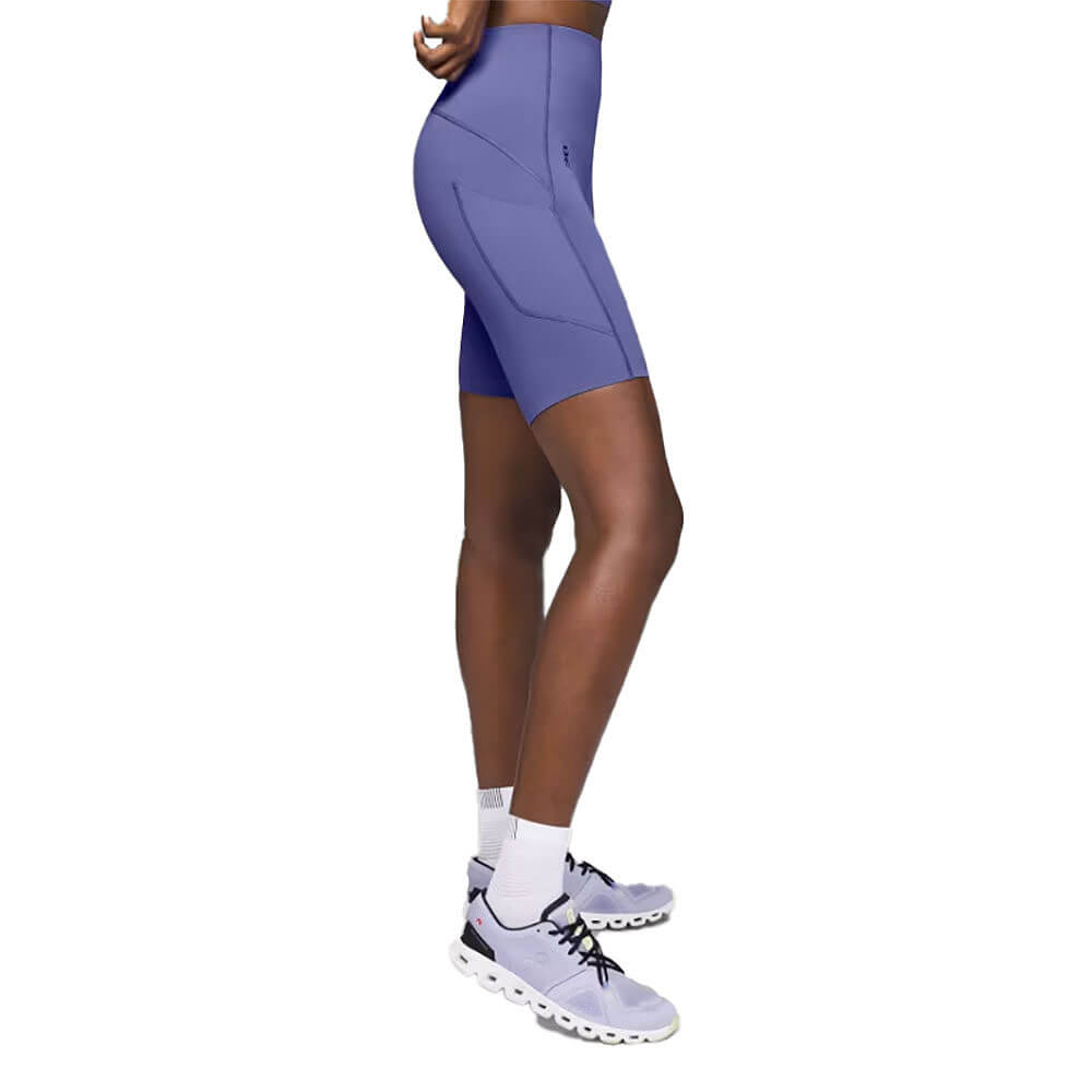 Women's High-Waisted Performance Yoga Shorts - Breathable Workout Tights for Running, Gym & Lounge - Blueberry Color - All-Day Comfort Activewear