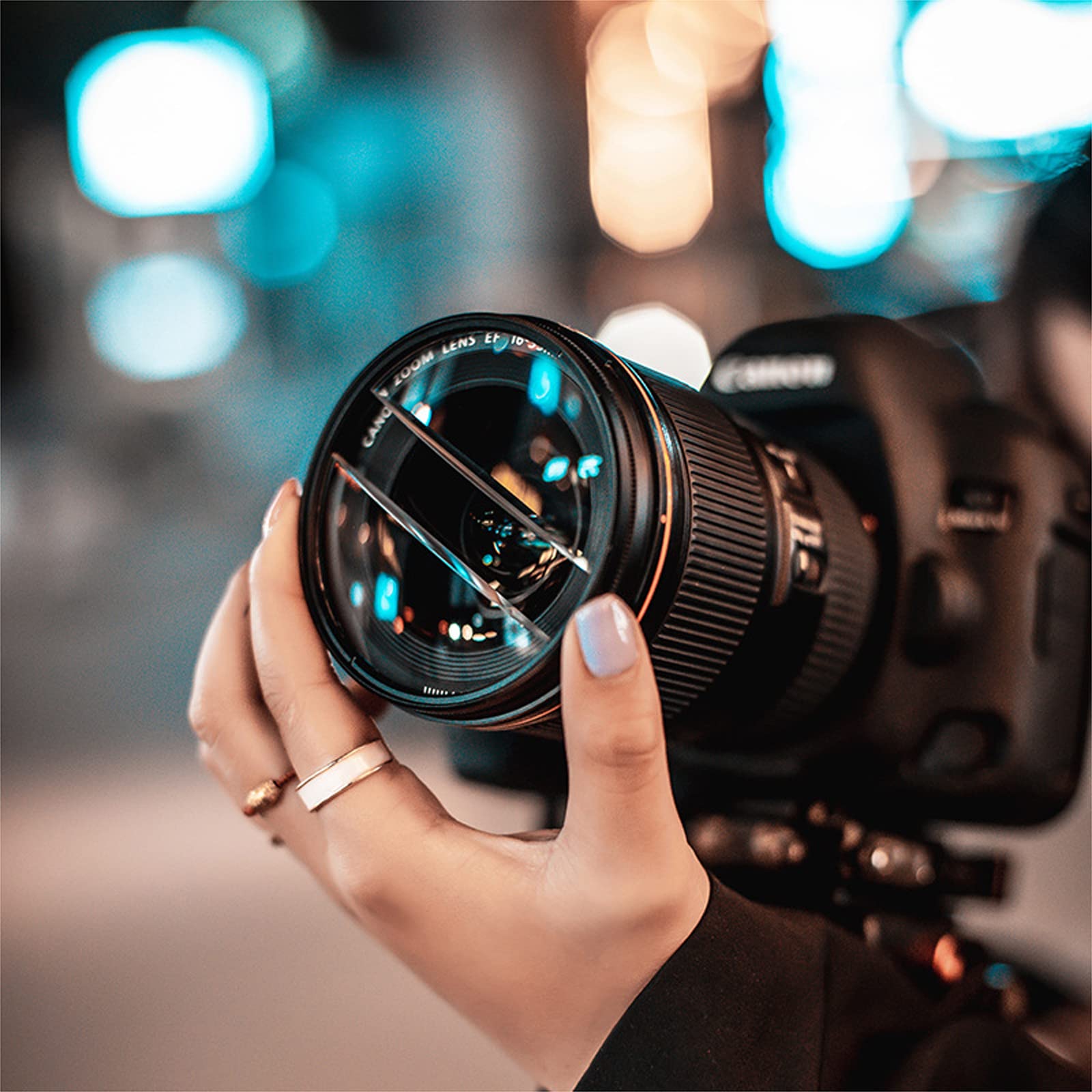 77mm Split Diopter Prism Camera Filter - Double Glass Lens Filter for DSLR Cameras | Special Effect Blur & Zoom Center Filter | Perfect for Creative Photography & Cinematic Effects