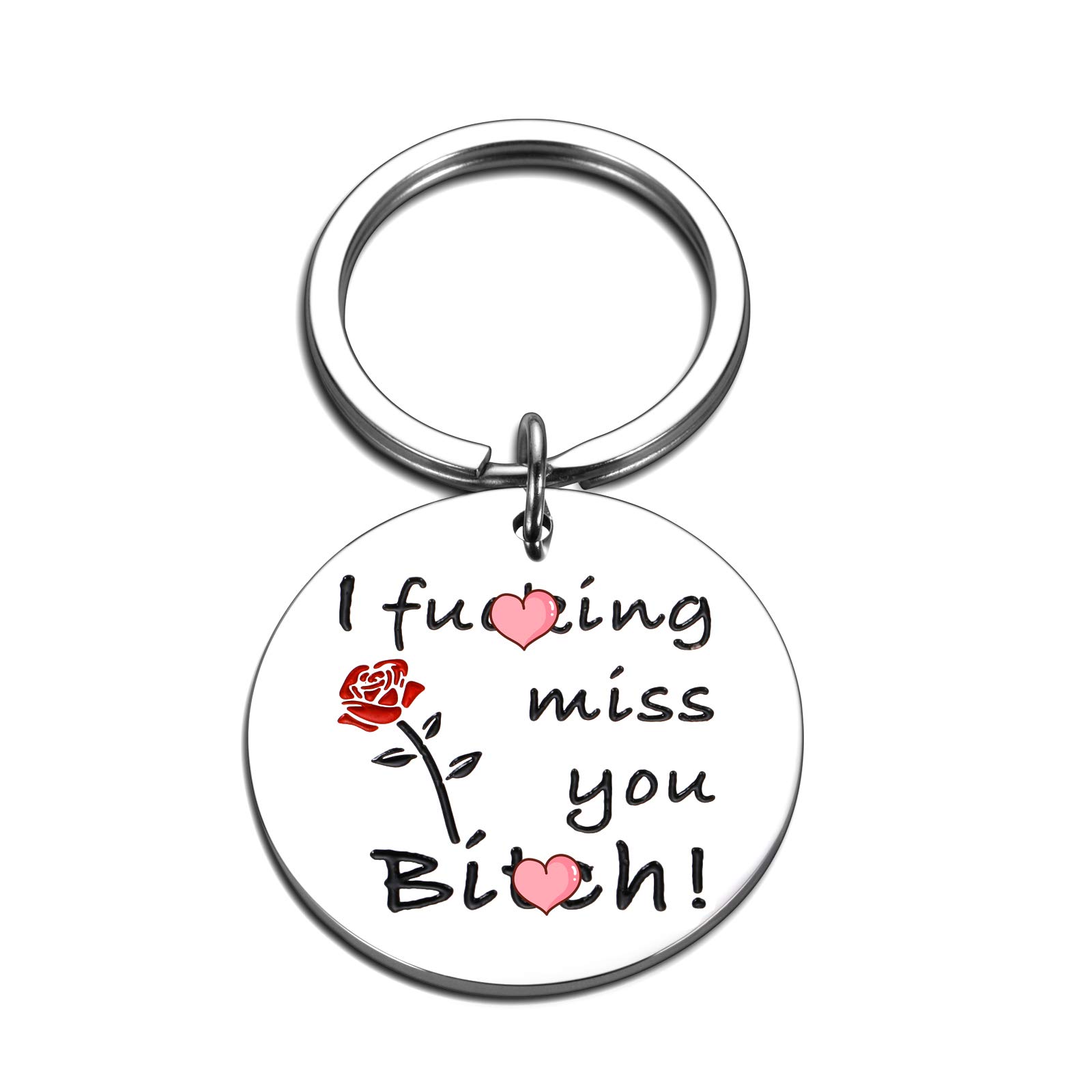 Funny Friendship Keychain Gift for Best Friend - Thoughtful Present for Sister, BFF, or Sorority - Long Distance Miss You Gift for Women - Reunion & Birthday Jewelry Keyring - Perfect for Gifts, Parties, and Special Occasions