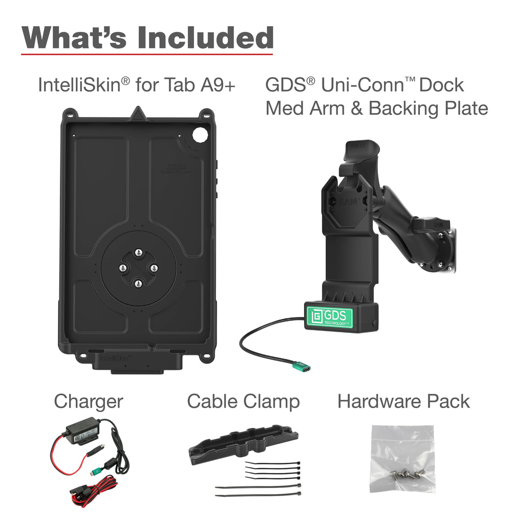GDS® Uni Conn™ Vehicle Mount Bundle for Samsung Tab A9+ - Universal Car Holder Kit with RAM GDS U1 SAM88 KIT1 - Perfect for Road Trips & GPS Navigation