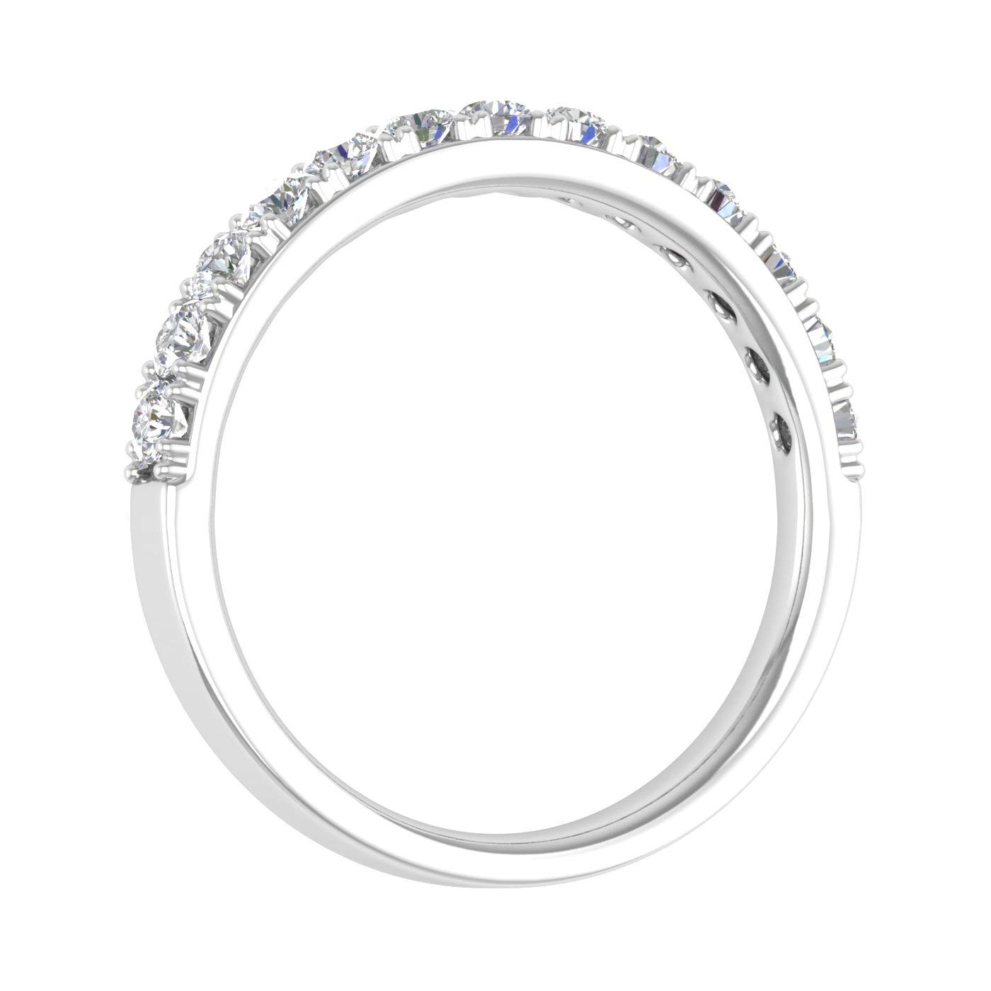 1/5 to 1/2 Carat Prong Set Diamond Wedding Band Ring in 14K White Gold - Elegant Bridal Jewelry for Engagement, Anniversary & Special Occasions