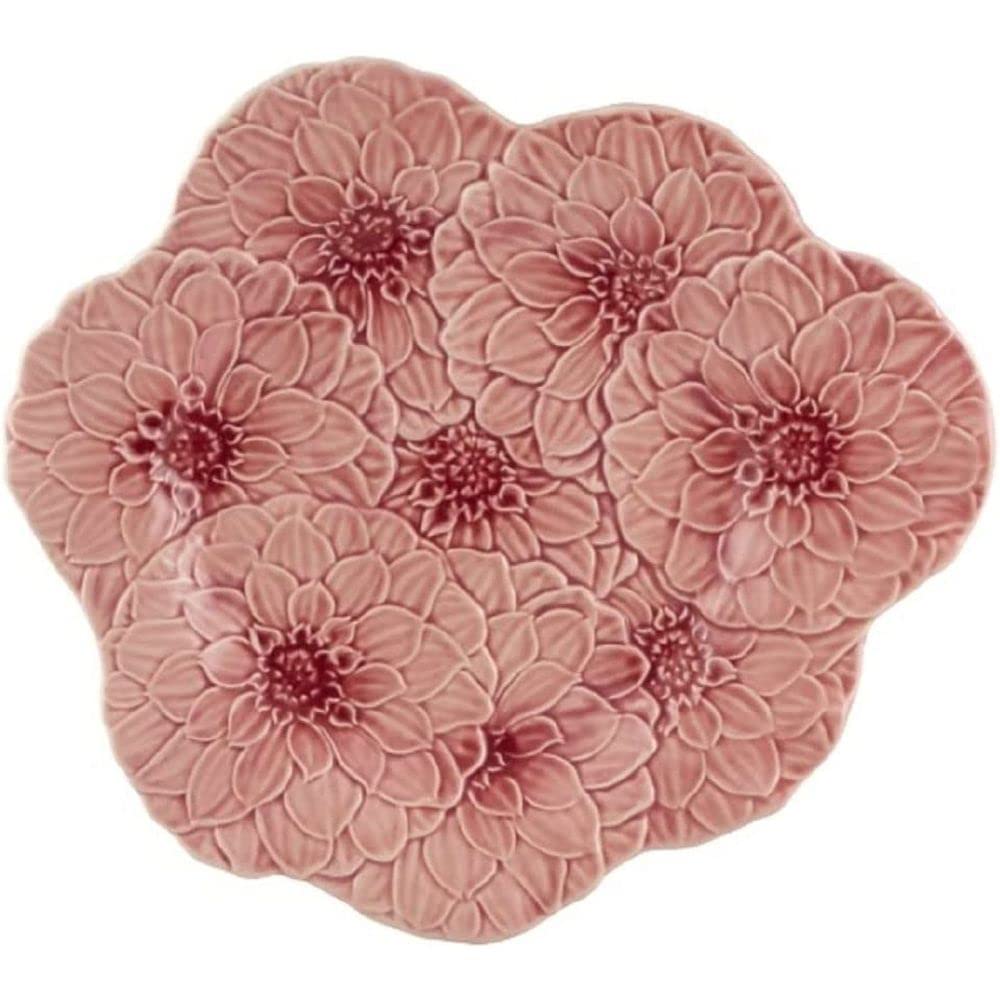 Bordallo Pinheiro Maria Flor Dahlia Dinner Plates Set of 4 - Pink Floral Porcelain Plates for Dining, Wedding & Home Decor (65028907) | Elegant Tableware for Special Occasions & Everyday Use