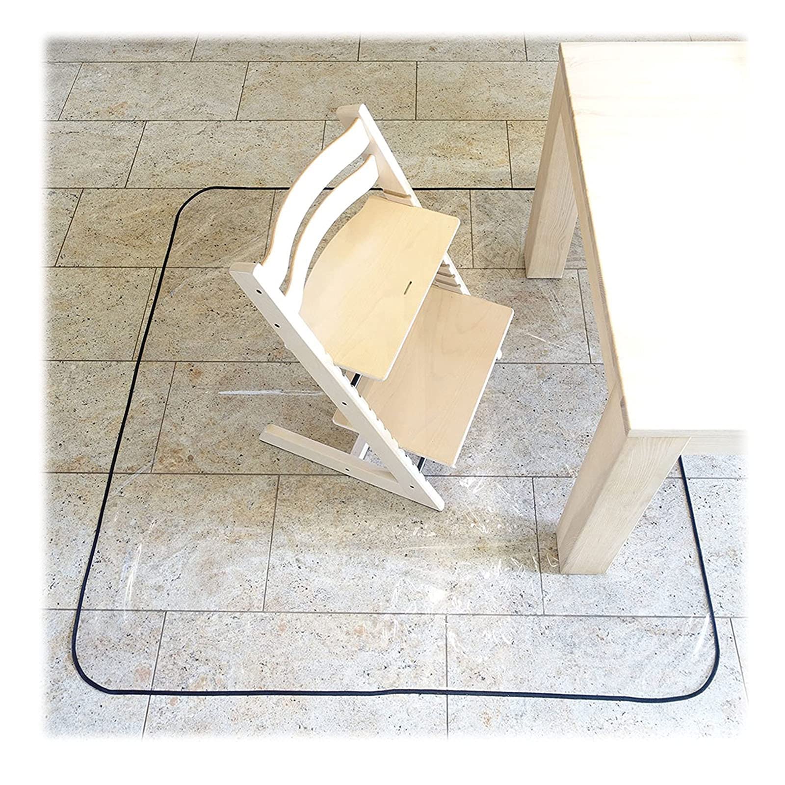 Transparent Office Chair Mat for Hardwood & Tile Floors - 2mm Thick Heavy Duty Desk Chair Protector Mat - Easy to Clean (18x18in/46x46cm) - Perfect for Home Office, Study Room & Workspace Floor Protection