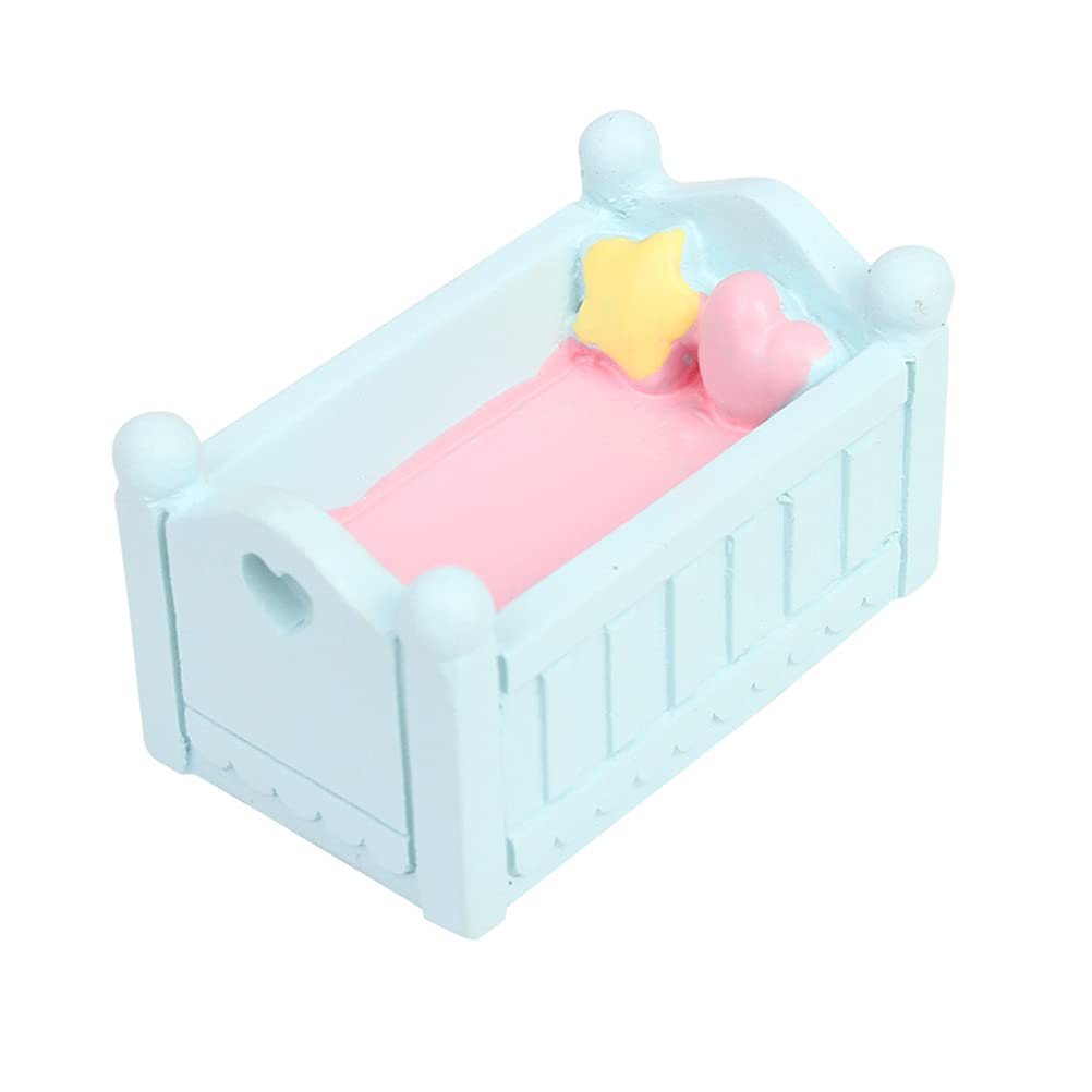 LUOZZY Mini Baby Crib Cake Topper - Resin Cake Decorations for Baby Shower, Birthday Party & Wedding Celebrations - Perfect for 1st Birthday, Gender Reveal & Nursery Themed Cakes