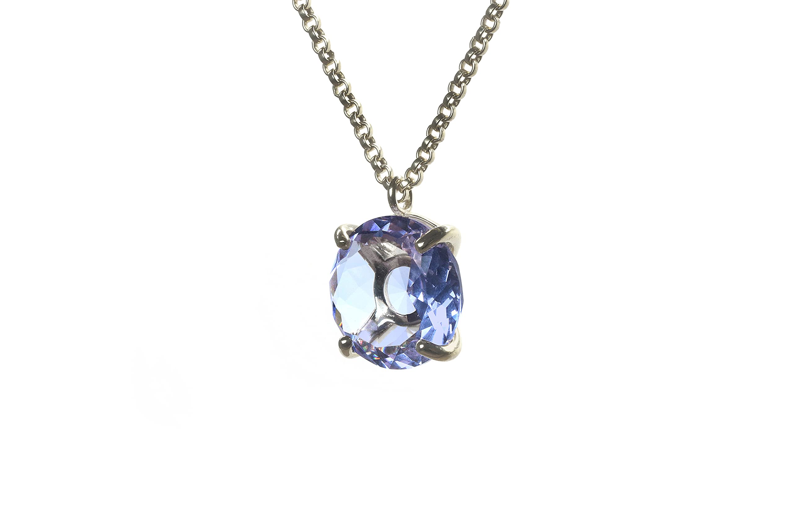 Luxury Tanzanite Solitaire Necklace - Elegant Crystal Pendant Jewelry for Women - Customizable Statement Necklace for Parties, Weddings & Special Occasions