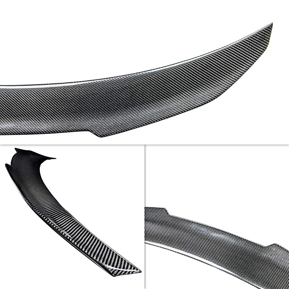 AeroBon Real Carbon Fiber Trunk Spoiler for 2013-2018 BMW 3 Series F30 Sedan & F80 M3 - H Style Rear Wing Spoiler - Enhances Aerodynamics & Sporty Look for Street Racing & Car Shows