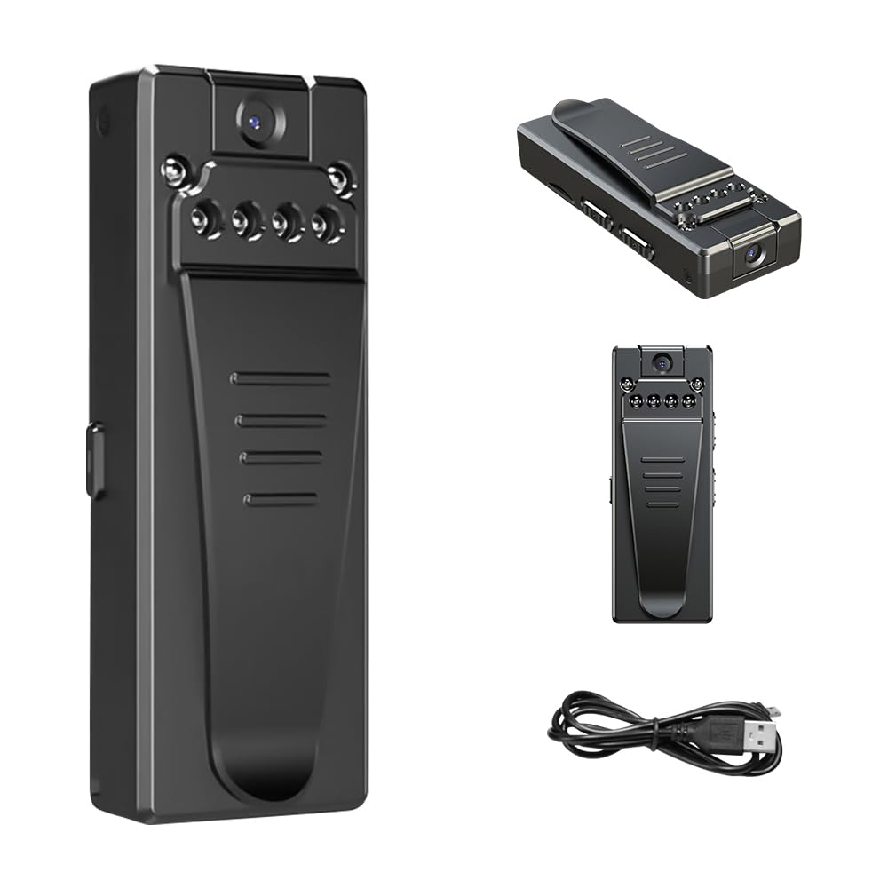 IXYHKB 1080P Body Camera with Clip - Wearable Police & Security Body Cam with Audio Video Recording for Law Enforcement, Security Guards - Indoor & Outdoor Use for Patrols, Evidence Collection & Surveillance